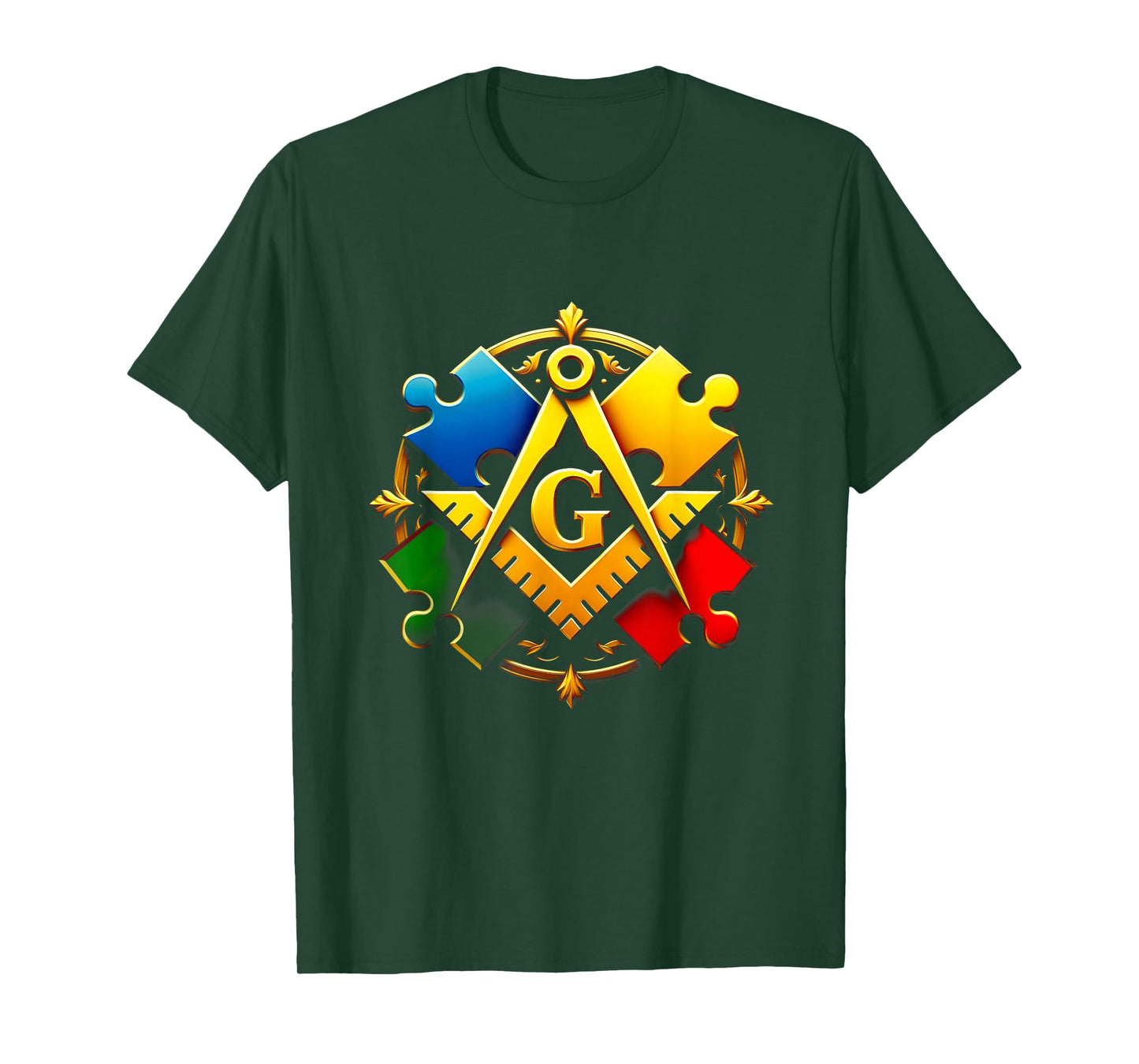 Autism Awareness Freemason Masonic Lodge Mason Puzzle T-Shirt