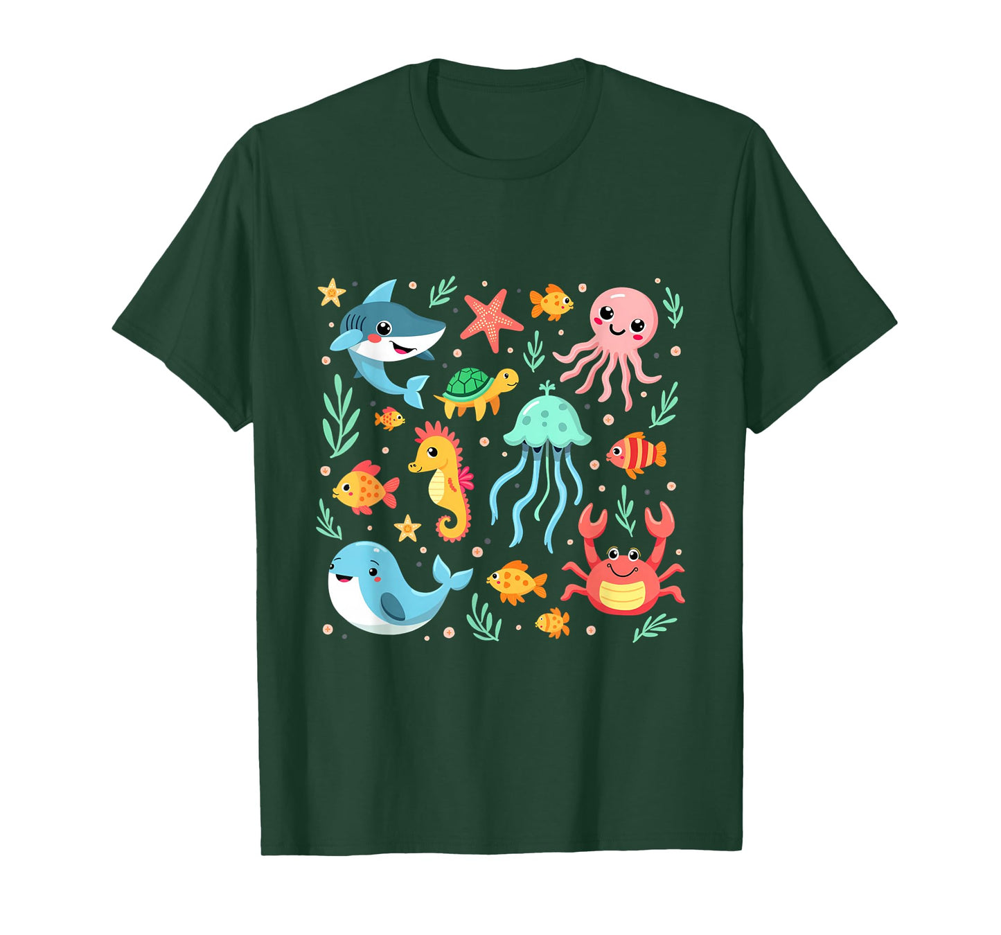 Cute Sea Animals Kids Children Ocean Creatures Clownfish T-Shirt