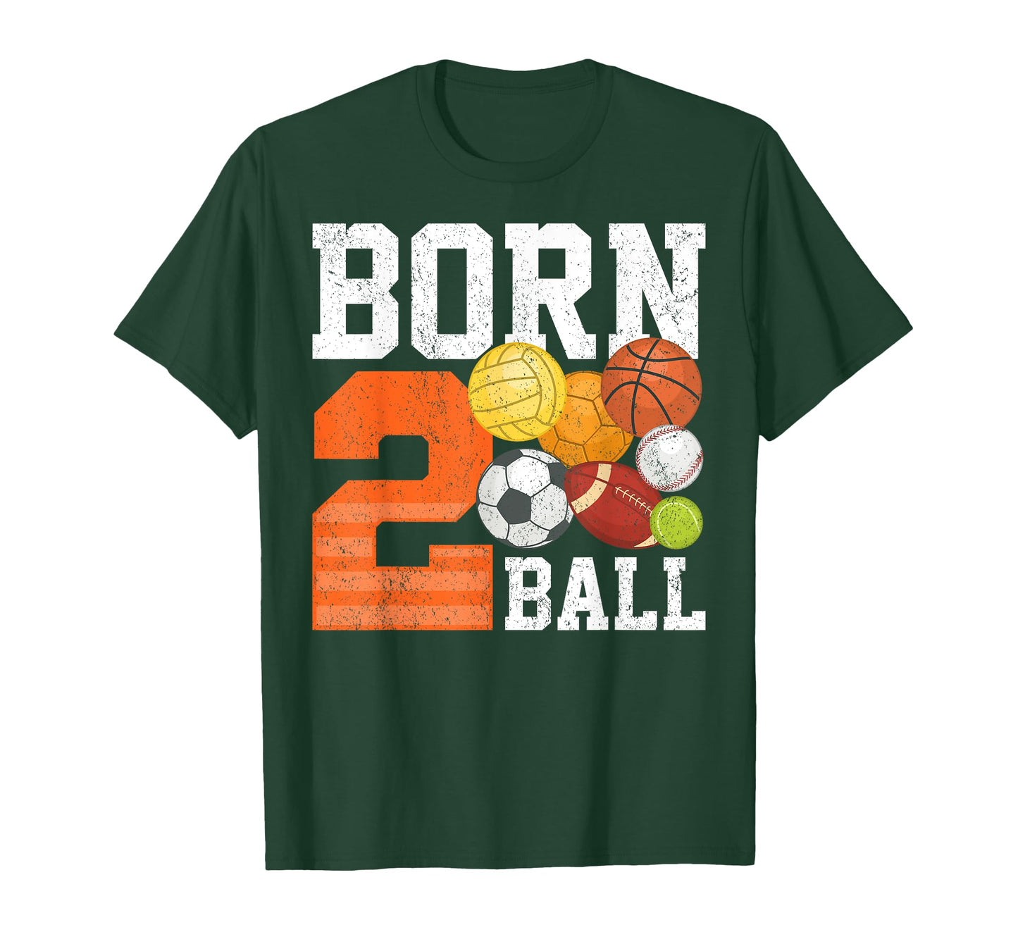 Born 2nd Ball Birthday Sport Ball Theme 2 Year Old Kids T-Shirt