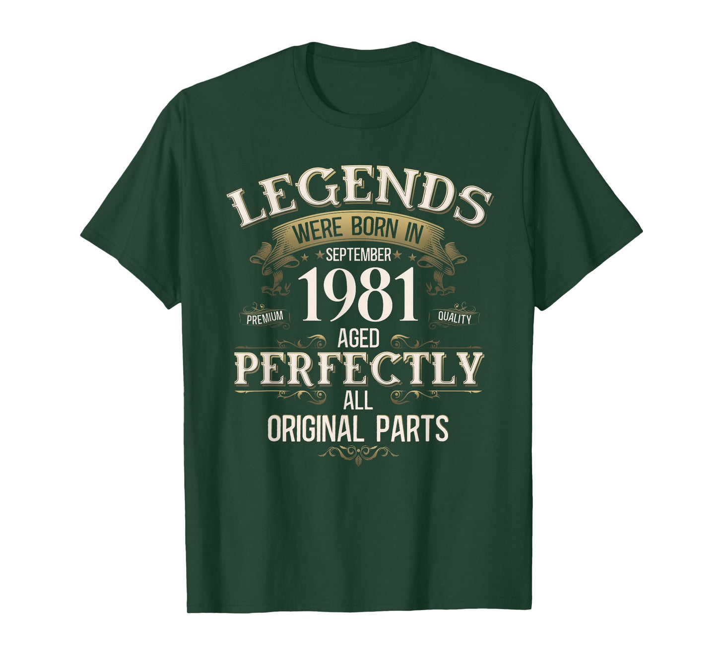 44th Birthday Gift Men Women Legend Since September 1981 T-Shirt
