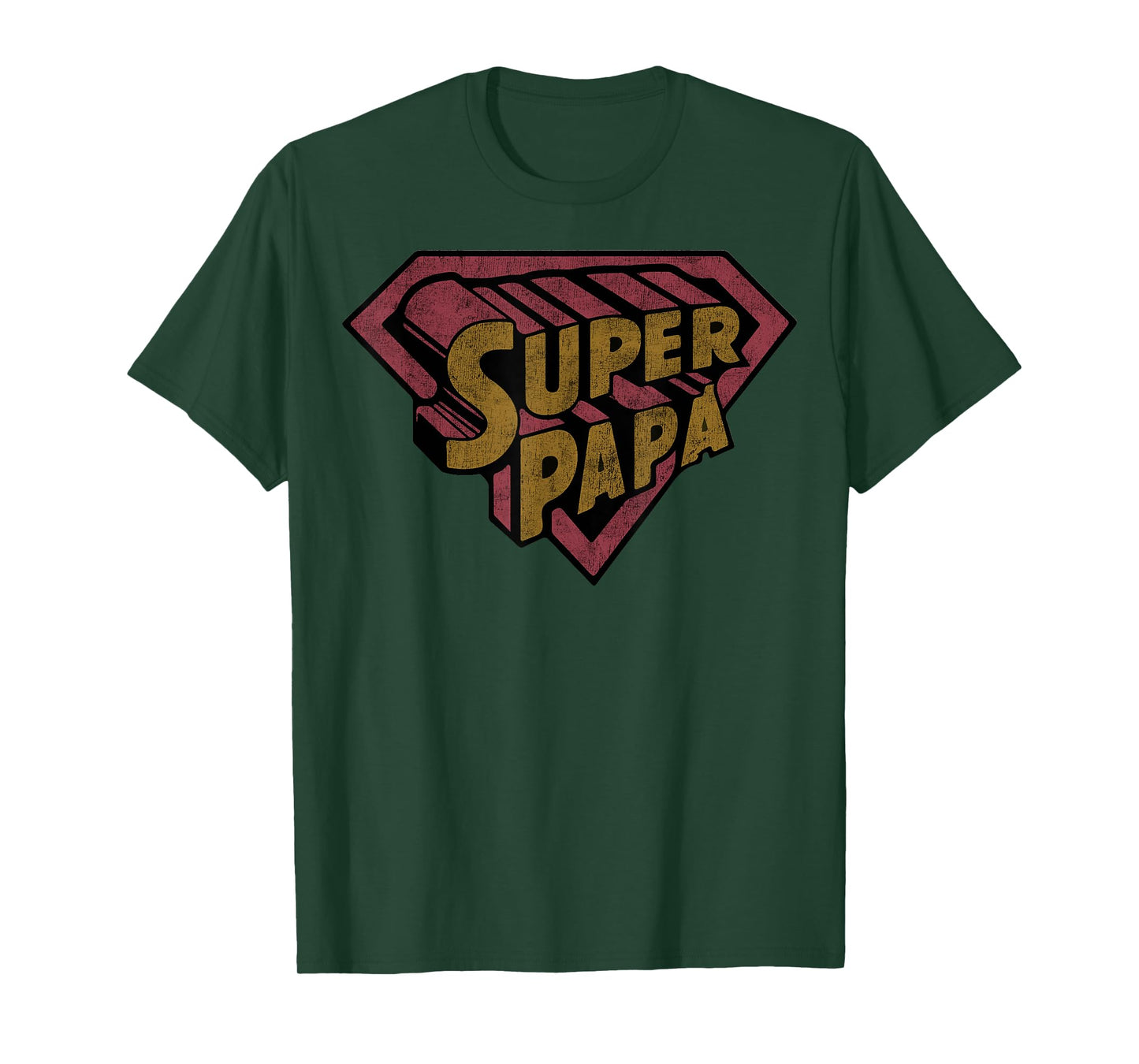 Super Papa Hero Shield Emblem Design T-Shirt