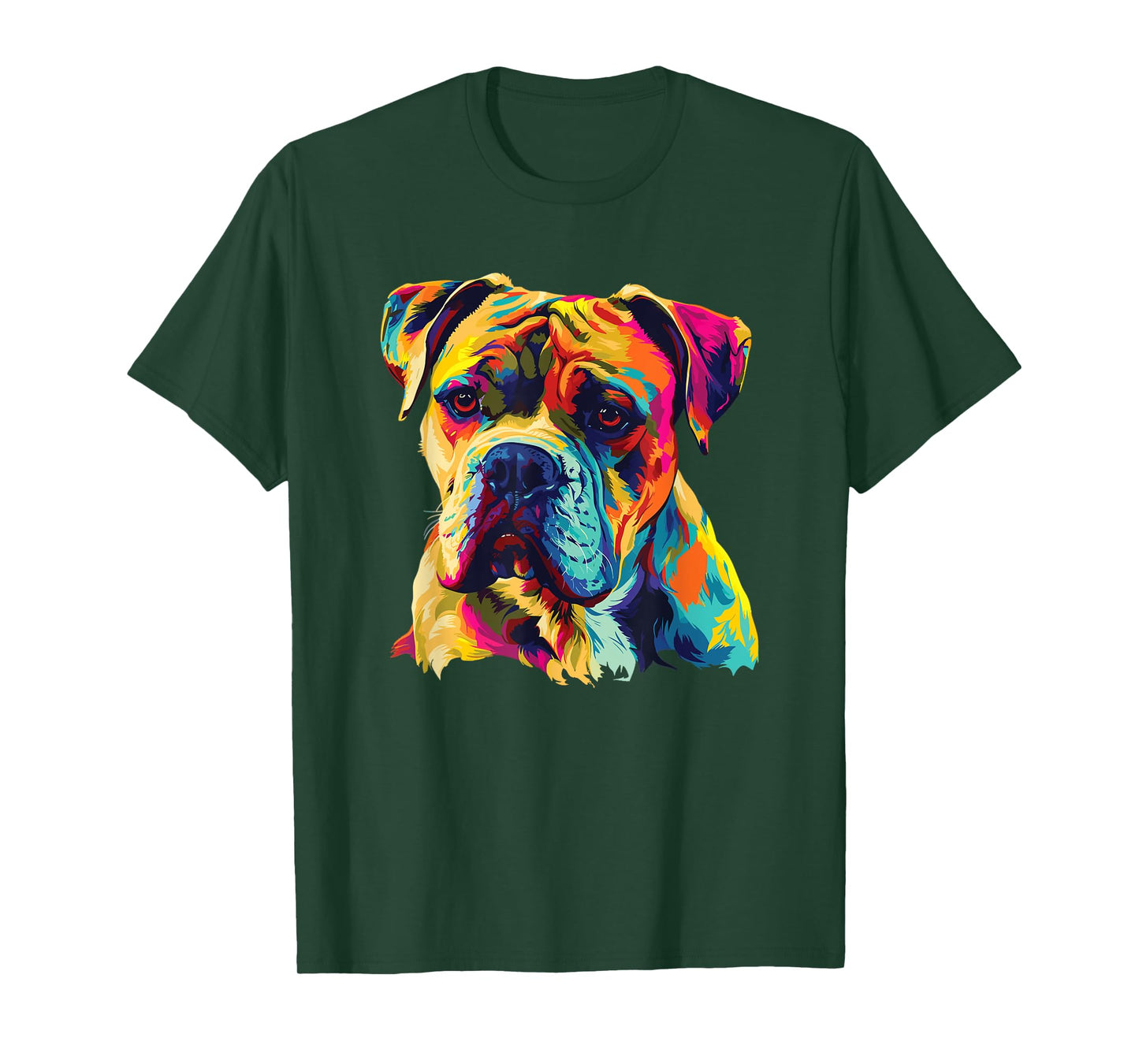 Watercolor Colorful American Bulldog Dog T-Shirt for Men Women Girls Kids