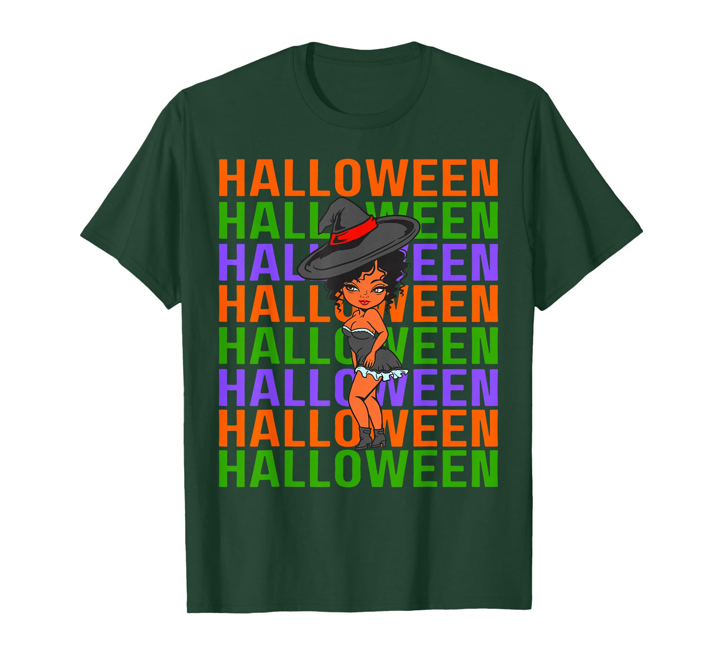 Funny Melanin Halloween Black Girl Magic Witches T-Shirt