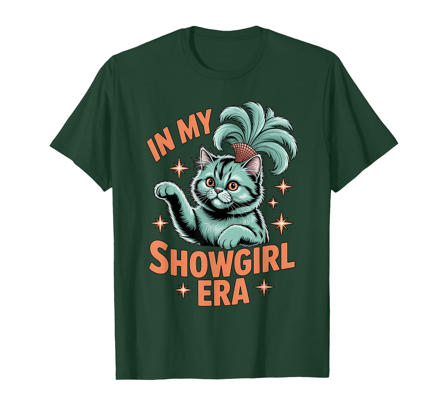 in My Showgirl Era Funny Cat Retro Costume T-Shirt