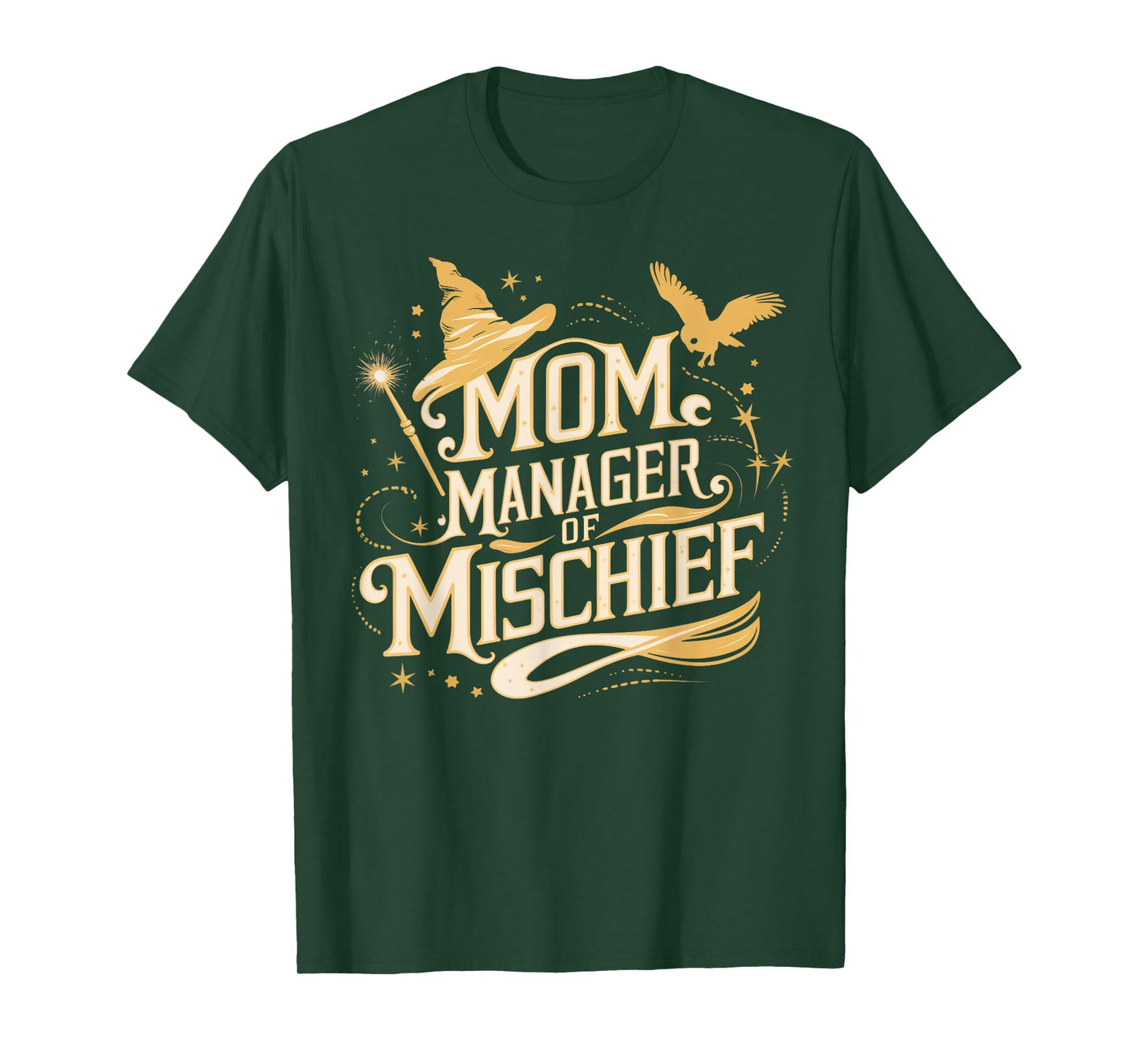 Mom Manager of Mischief Magic Themed Funny Tee T-Shirt