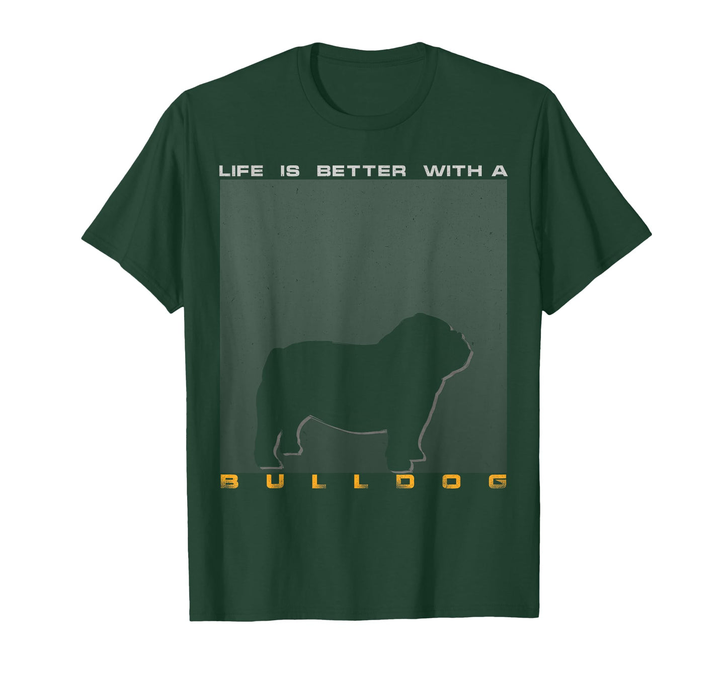 Vintage Life Is Better With A Bulldog Silhouette Men Women Kids T-Shirt
