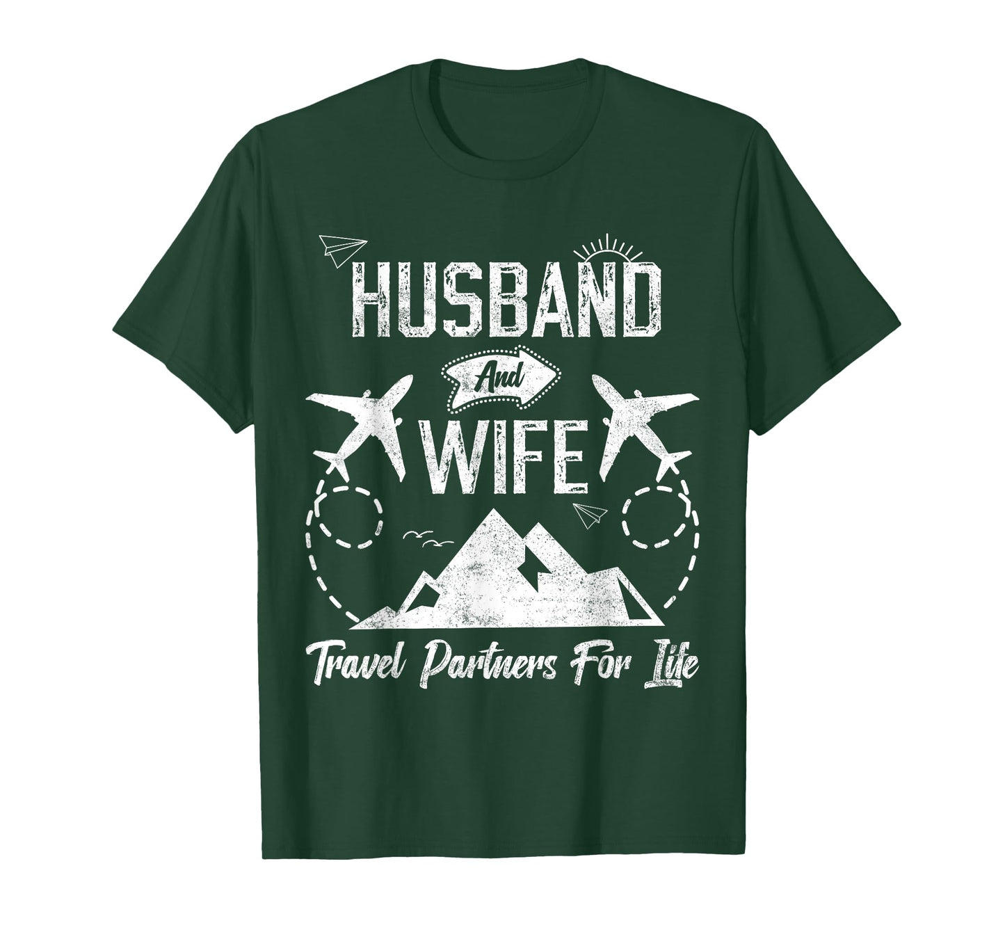 husband and wife travel partners for life for couples T-Shirt