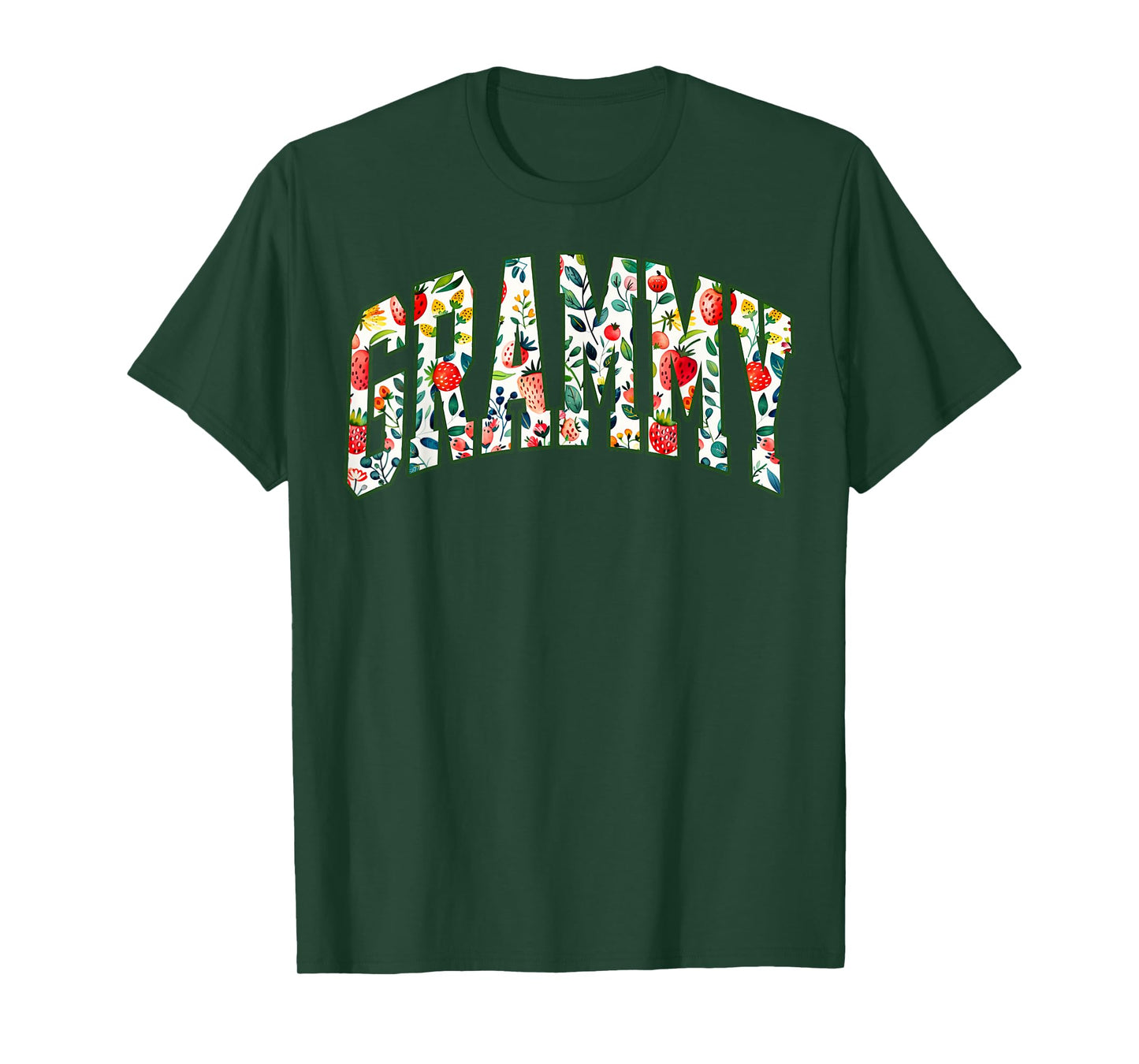 Floral Strawberry Grammy Christmas Grandma To Be Mothers Day T-Shirt