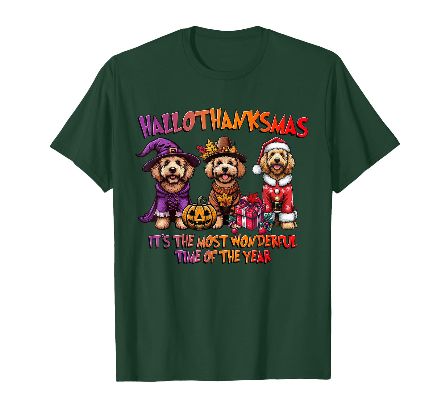 Labradoodle Halloween Thanksgiving Christmas Men Women Kid T-Shirt