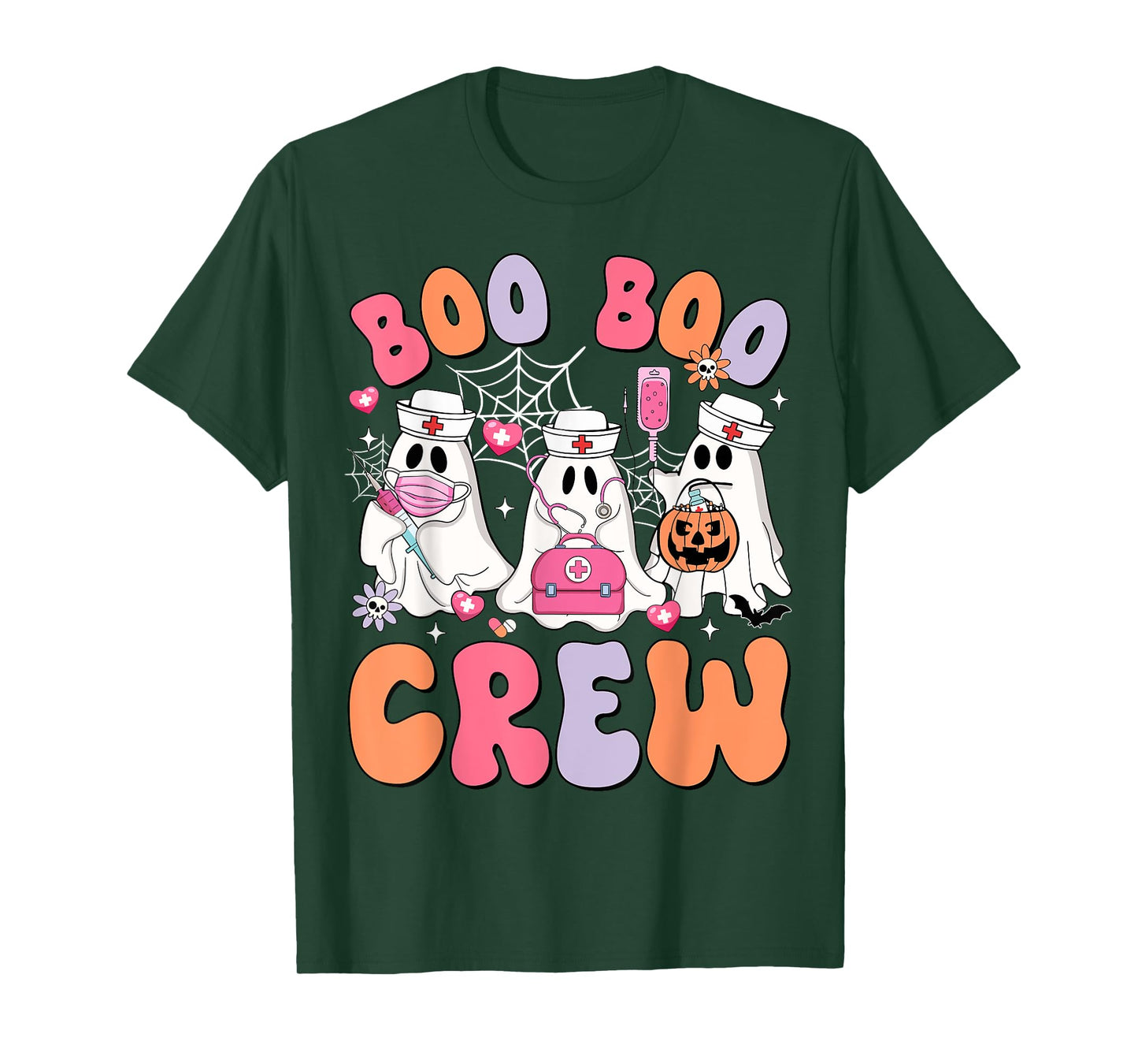 Boo Boo Crew Nurse Funny Ghost Halloween Nurse Life Women T-Shirt