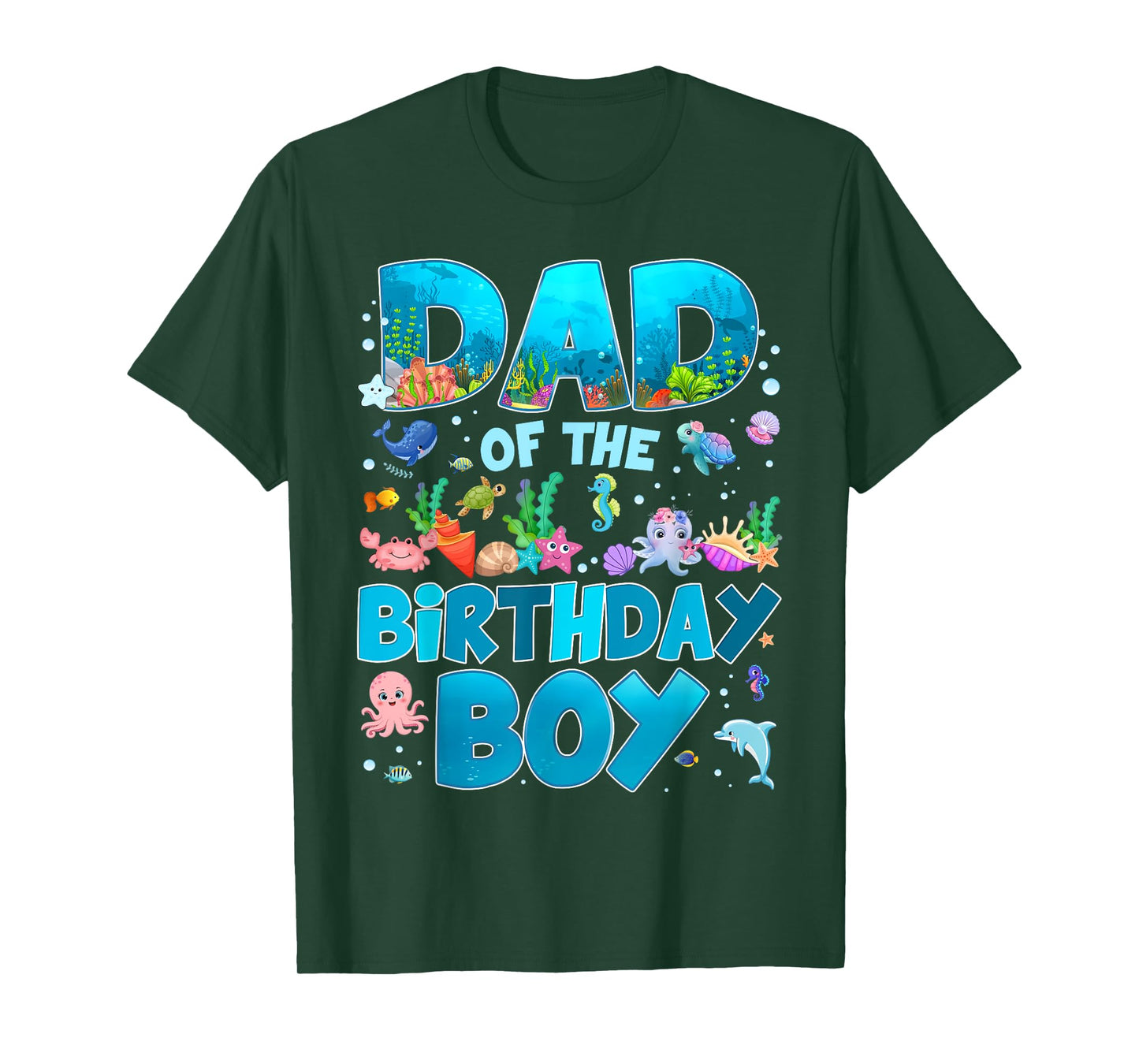 Dad of The Birthday Boy Ocean Animal Wildlife Bday Family T-Shirt