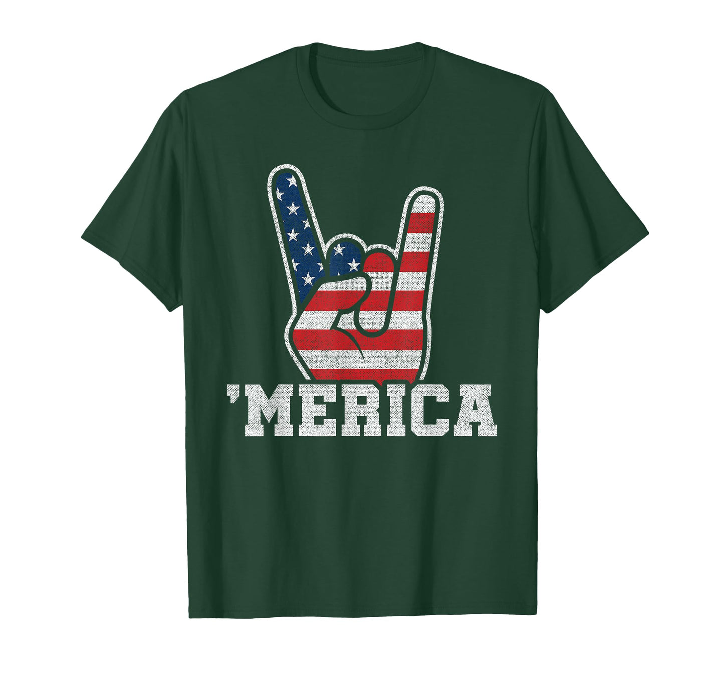 American Flag 4th of July - Rock On Retro Vintage USA Merica T-Shirt