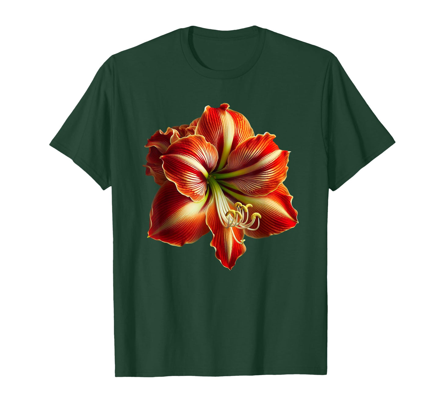 Fantastic Gorgeous Red Amaryllis Flower Shapes Mania T-Shirt