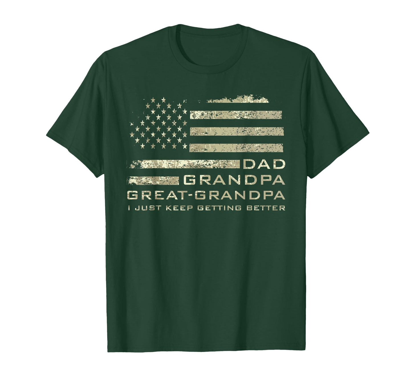Dad Grandpa great grandpa American flag Fathers day 4 July T-Shirt