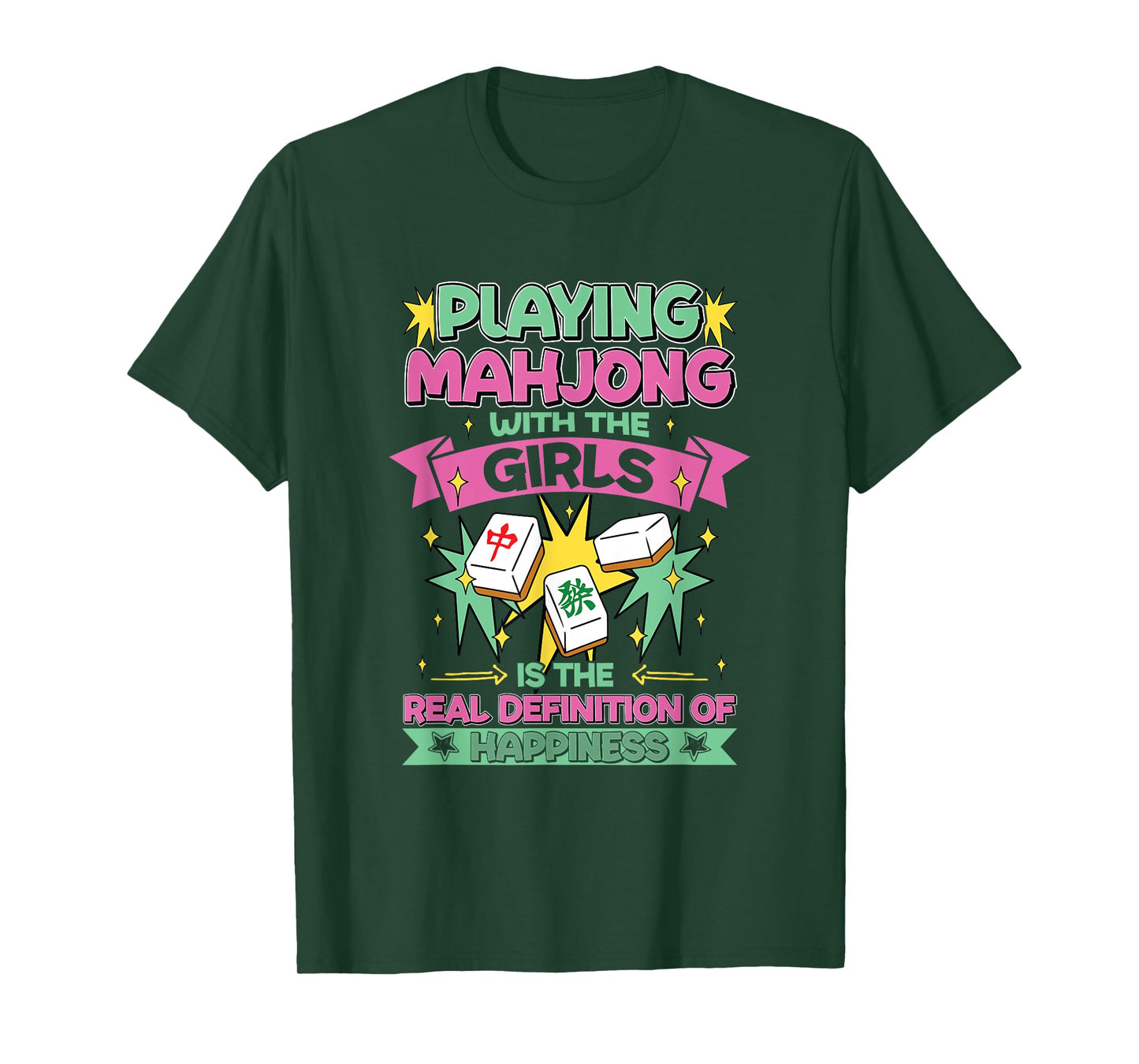Happiness Is Playing Mahjong With The Girls Funny Mahjong T-Shirt