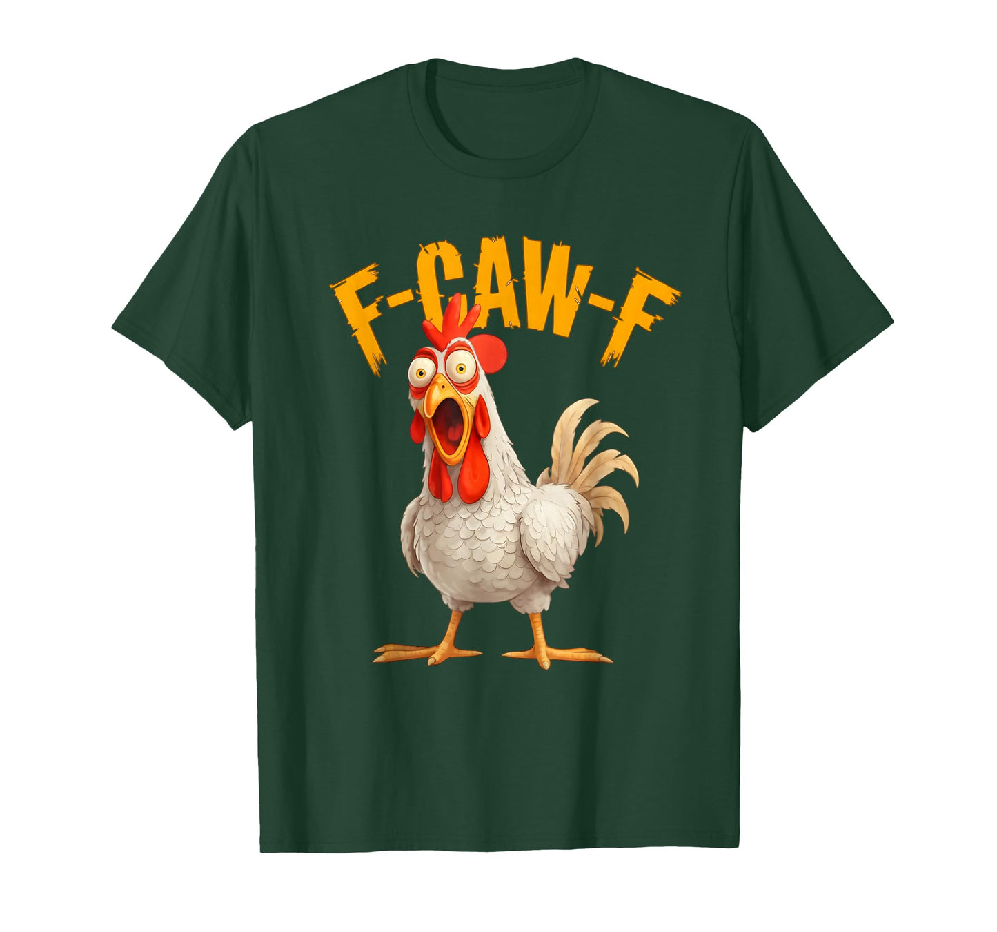 Funny F-Awk-F Chicken F-Caw-F Rooster Pun Retro T-Shirt