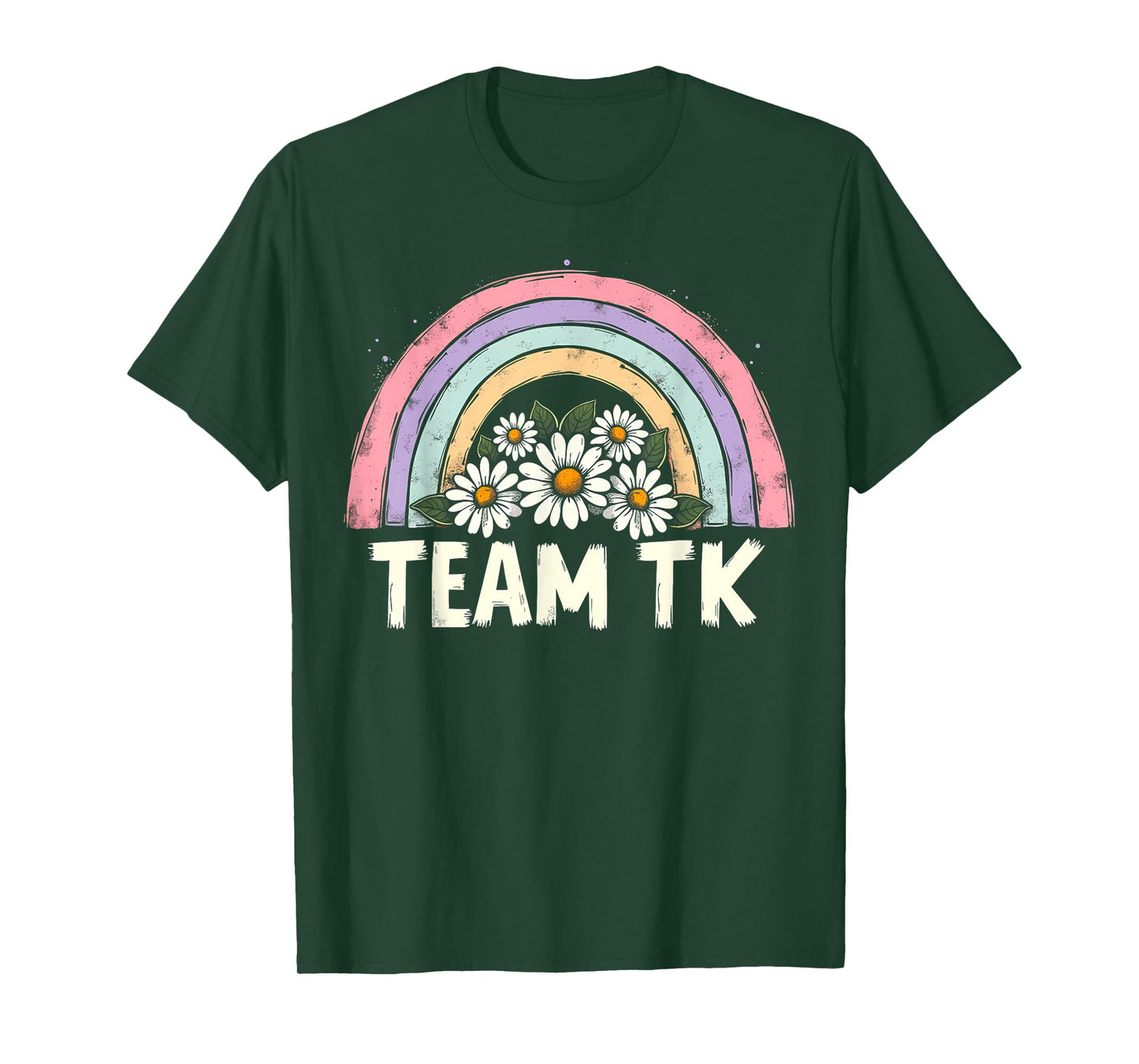 Team TK Retro Teacher Daisy Colorful - TK School Back Design T-Shirt