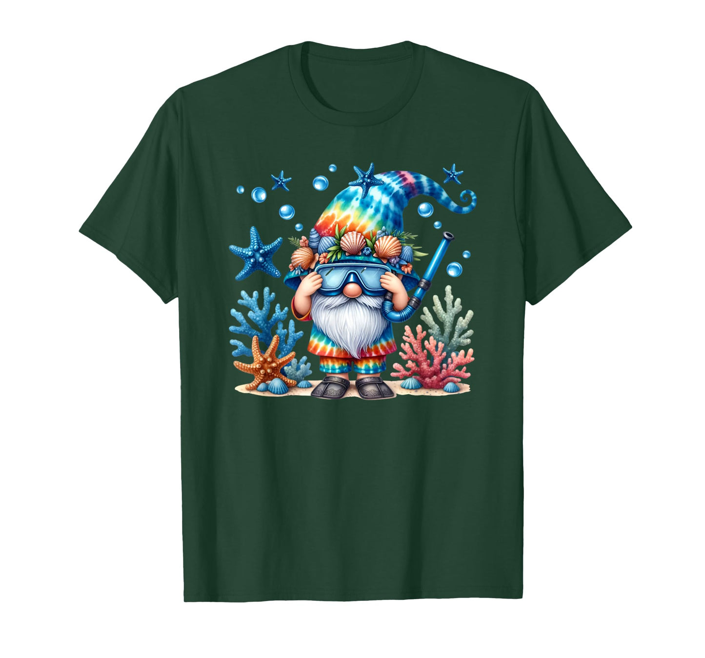 Scuba Diving Accessories Summer Gnome For Beach Vacation T-Shirt