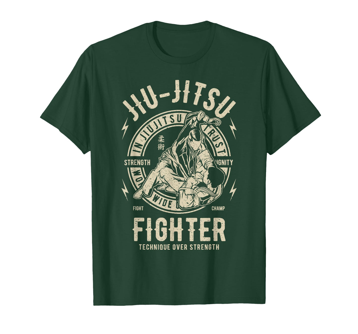 Jiu Jitsu Fighter Technique Over Strength T-Shirt