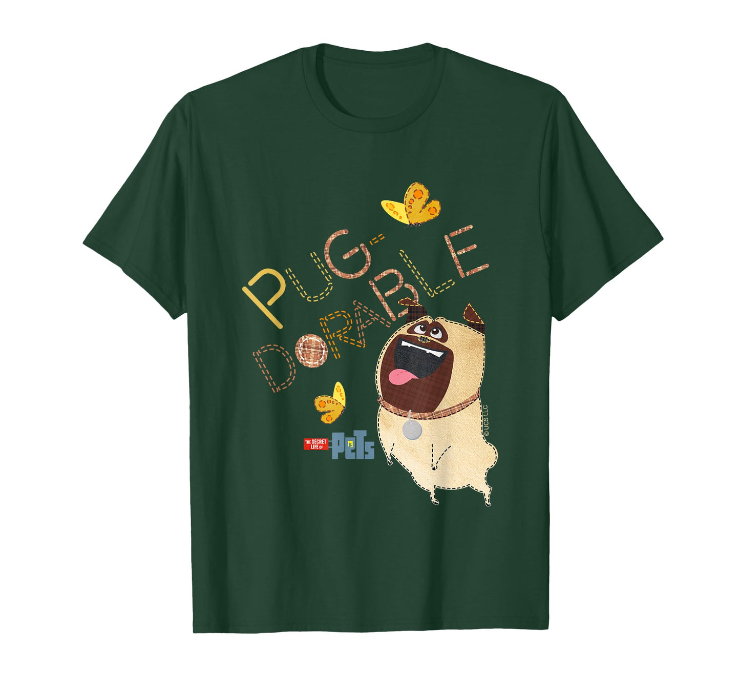 The Secret Life Of Pets Pug Dorable Playing Big Chest Poster T-Shirt
