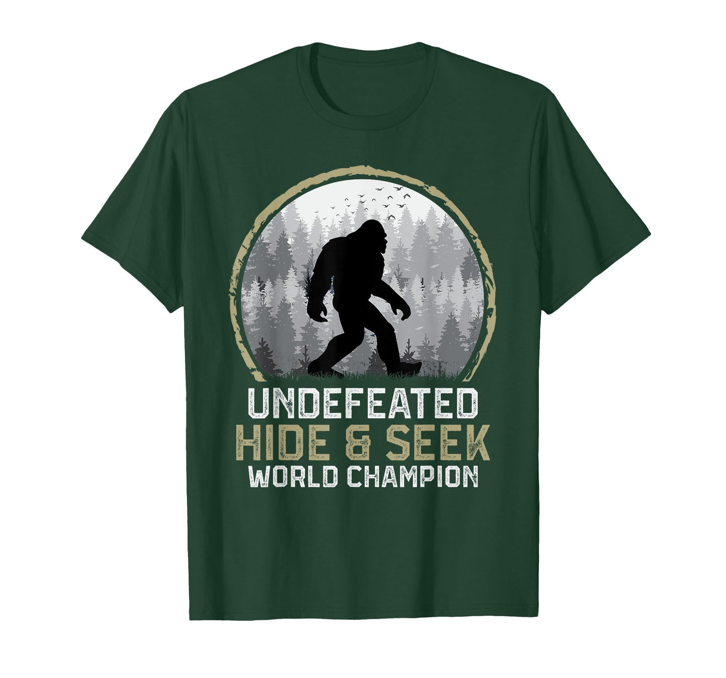 Undefeated Bigfoot Retro Vintage Sasquatch Men Women Funny T-Shirt