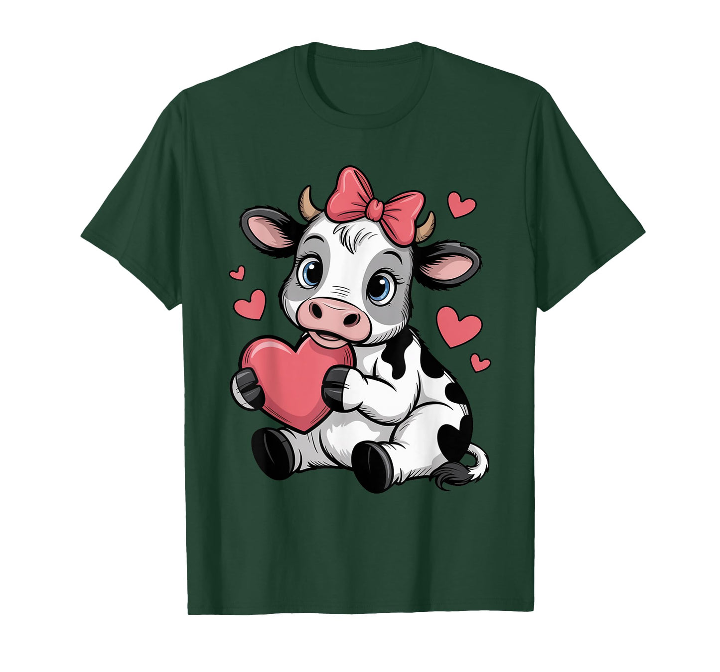 Black White Cow Pink Coquette Bow Cow Cattle Farmer Cow T-Shirt