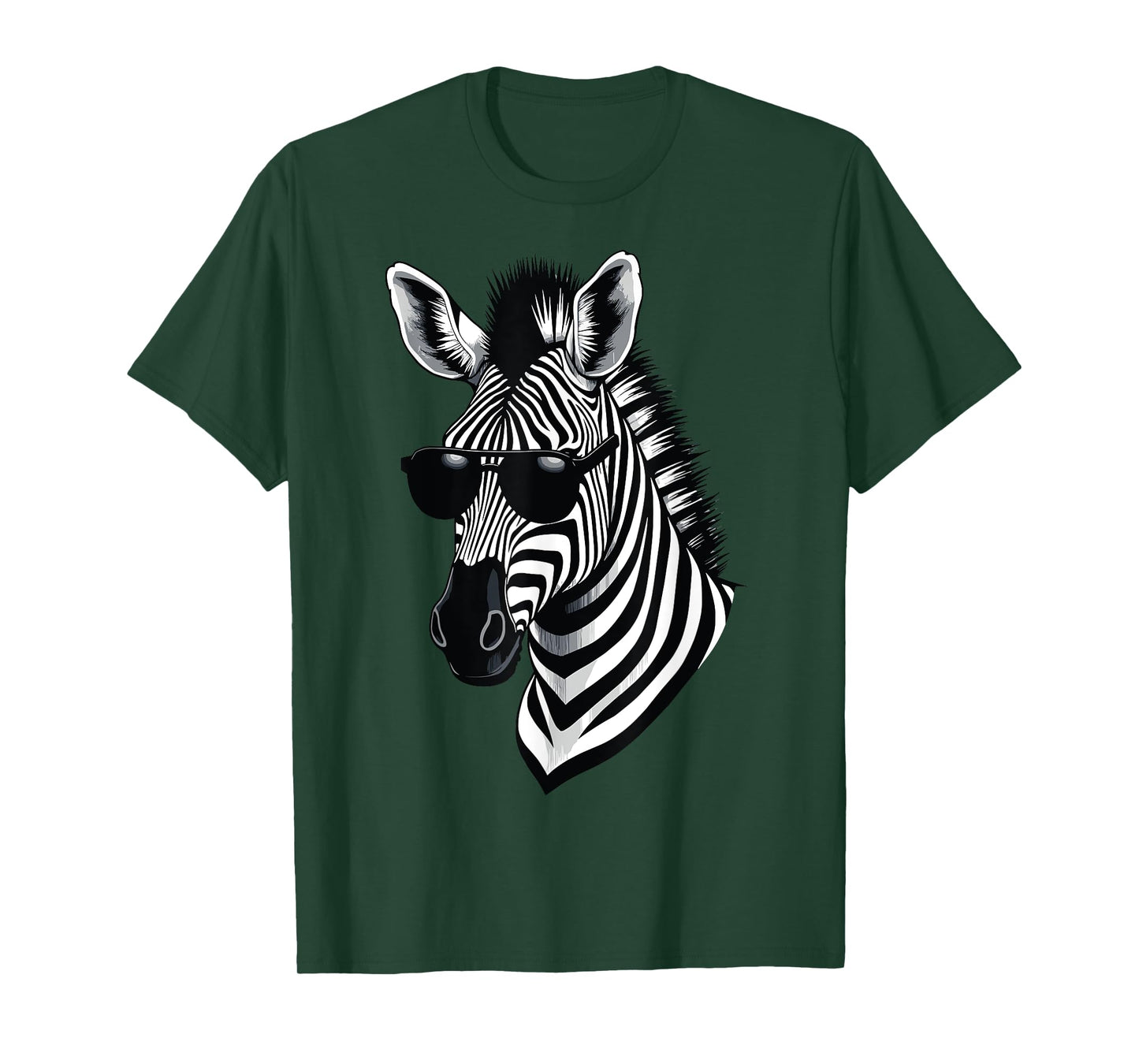Zebra Sunglasses Funny Wildlife Zebra Graphic T-Shirt
