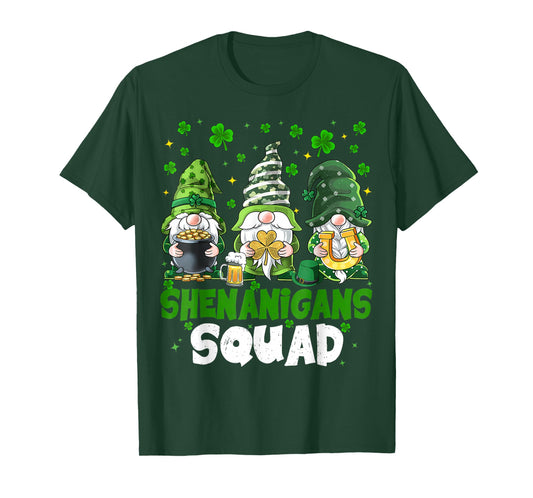 St Patricks Day Gnomes Shenanigans Squad Saint Pattys Women T-Shirt - T-Shirt | Forest