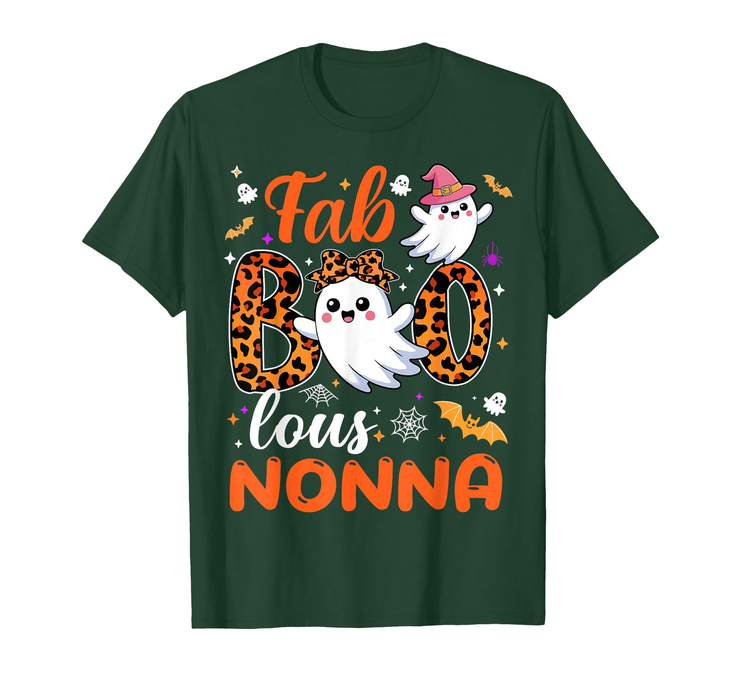 Leopard Fab Boo Lous Nonna Spooky Halloween Costume Gift T-Shirt