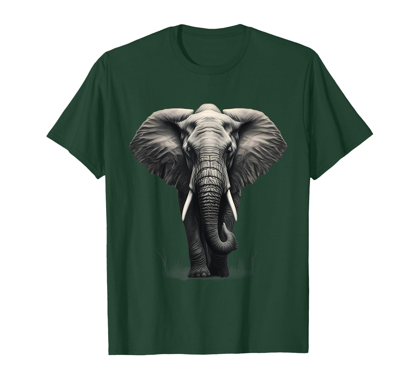Elephant Drawing Motif Safari Animal Print Artwork Wildlife T-Shirt