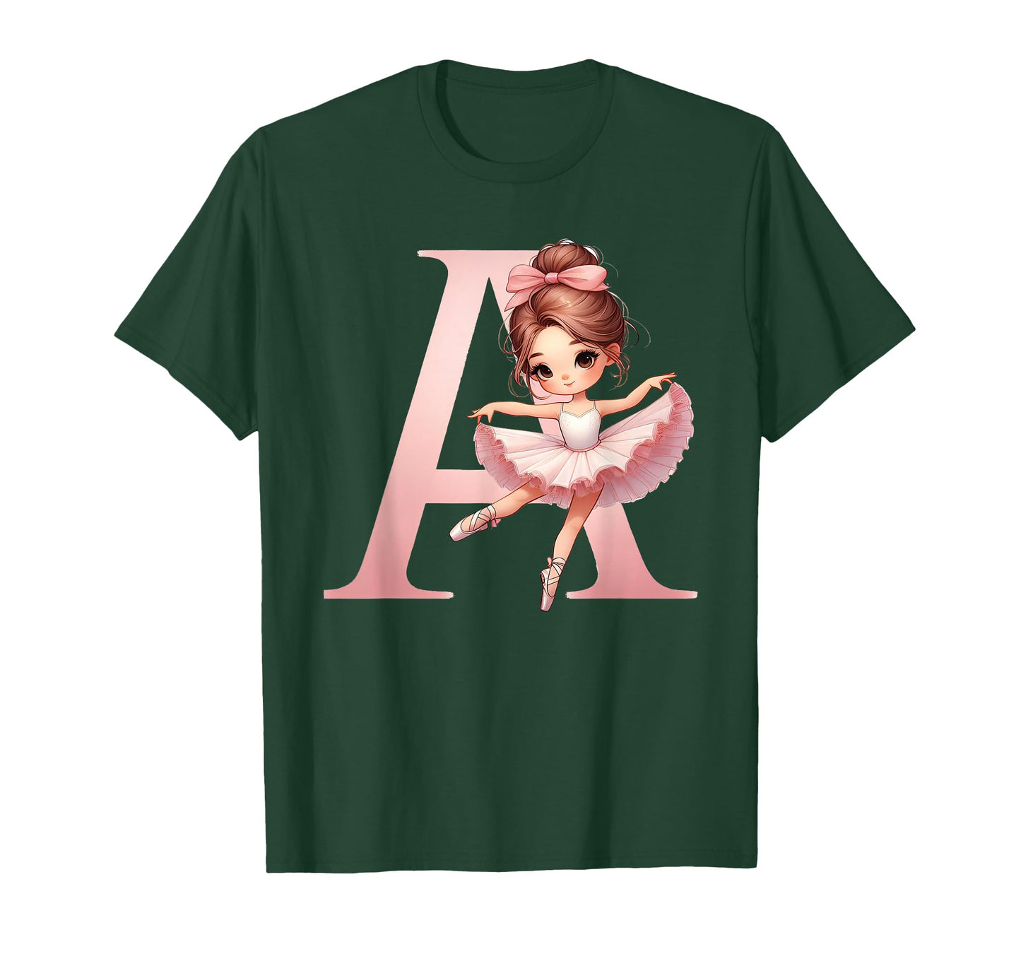 Ballerina Girl Dancing Name First Letter A Girly Tutu Ballet T-Shirt
