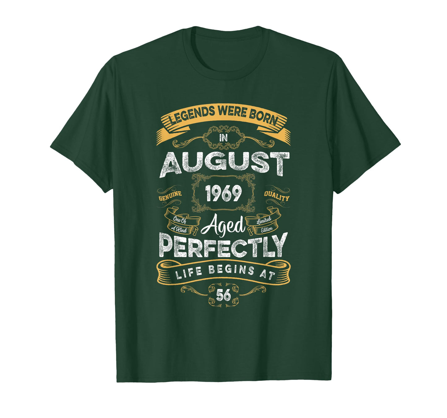 Vintage 56th Birthday Legends Were Born In August 1969 T-Shirt