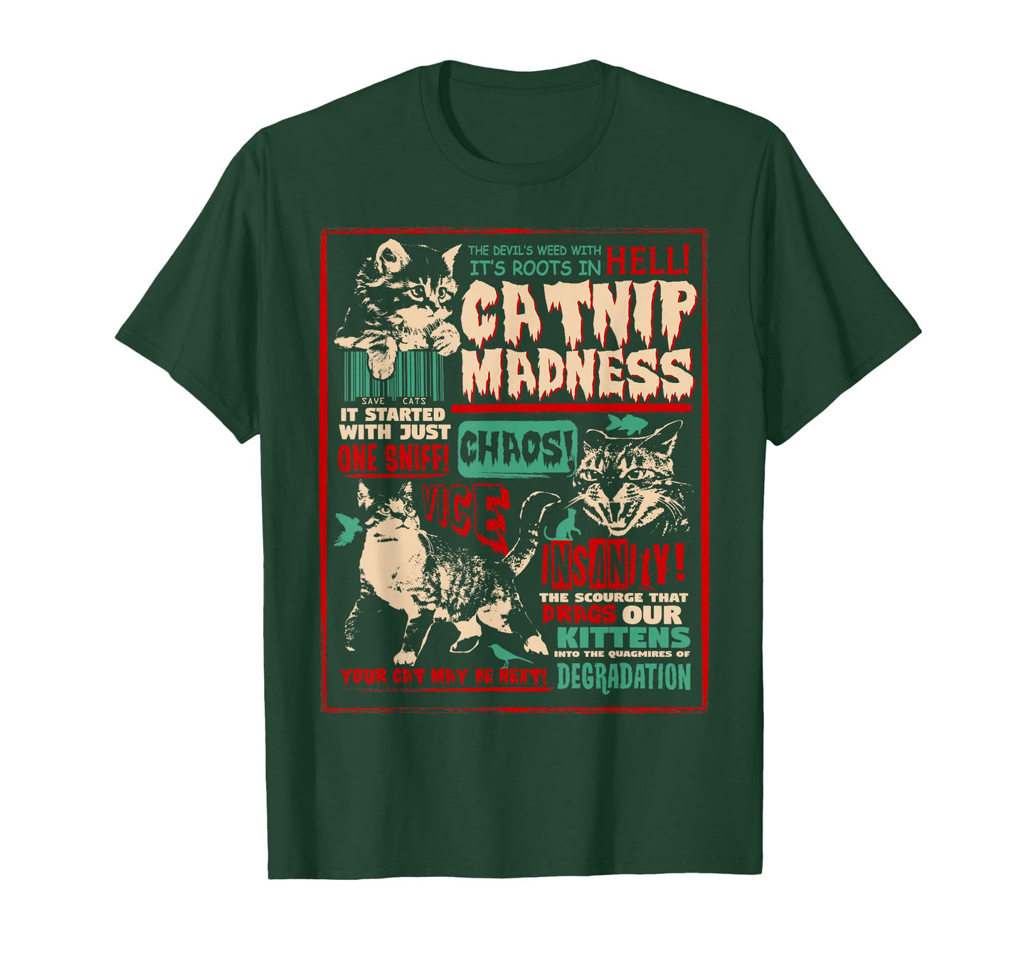 Catnip Madness Cute Kitten Cat Lover Gift Cat Owners T-Shirt