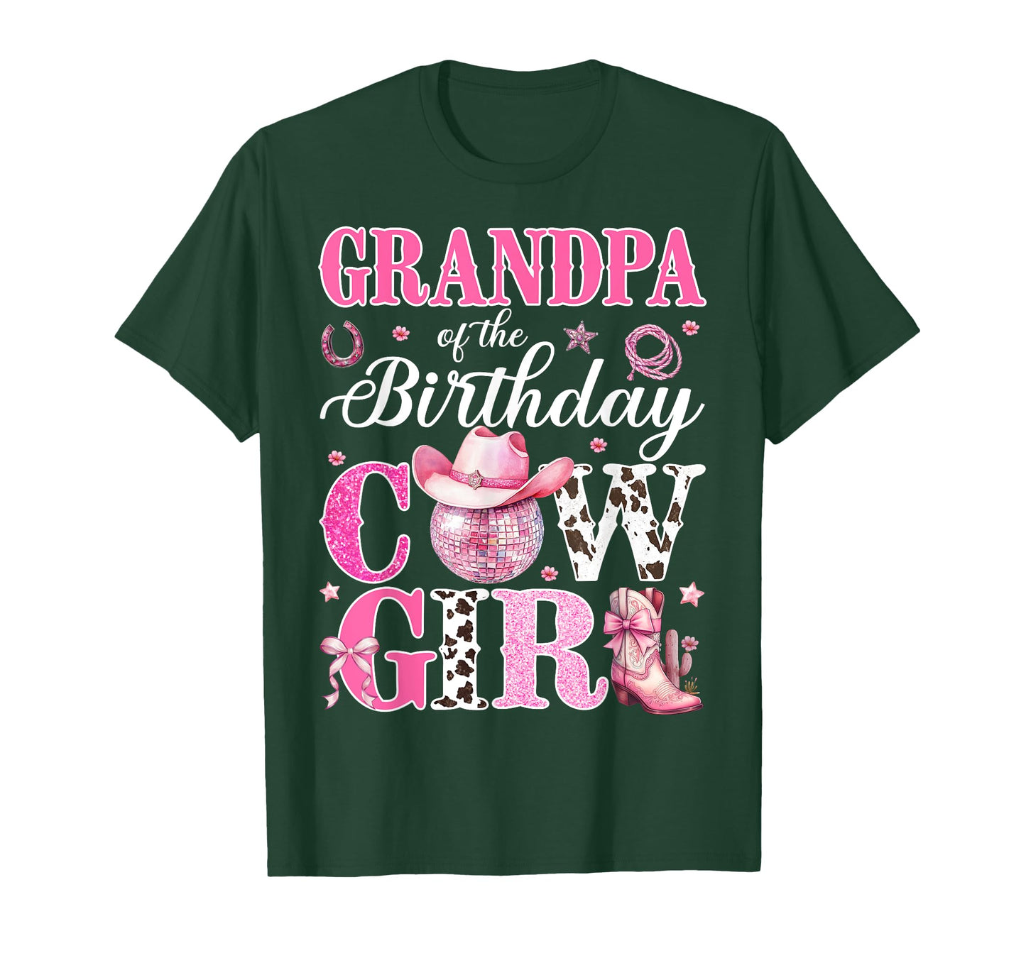 Cute Grandpa Of Birthday CowGirl Rodeo Western Bday Party T-Shirt