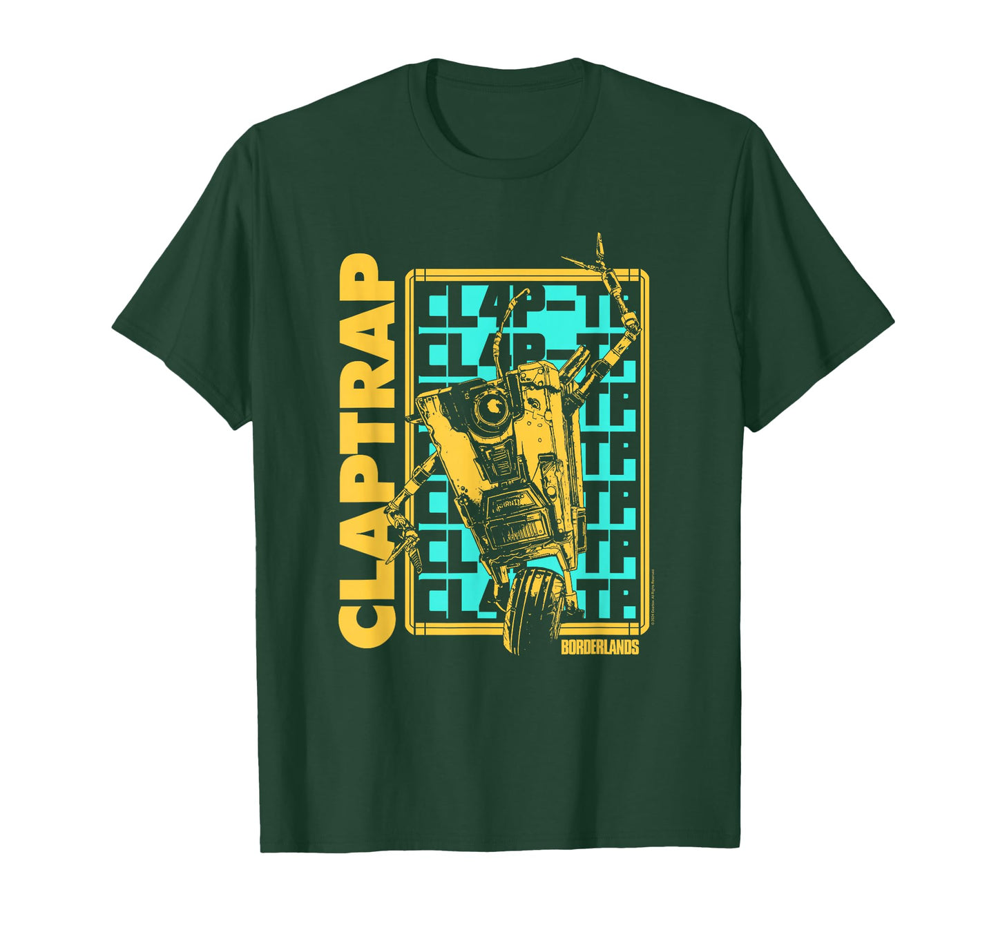 Borderlands Claptrap Repeating Text Video Game T-Shirt