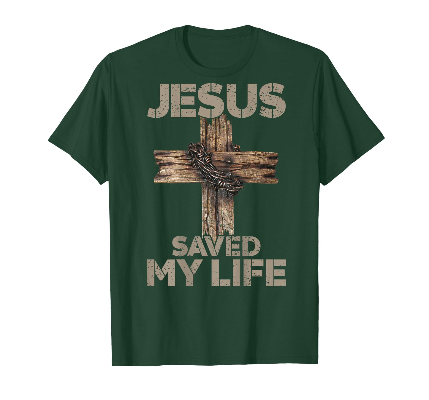 Jesus Saved My Life Christian Cross God Faith Bible On Back T-Shirt