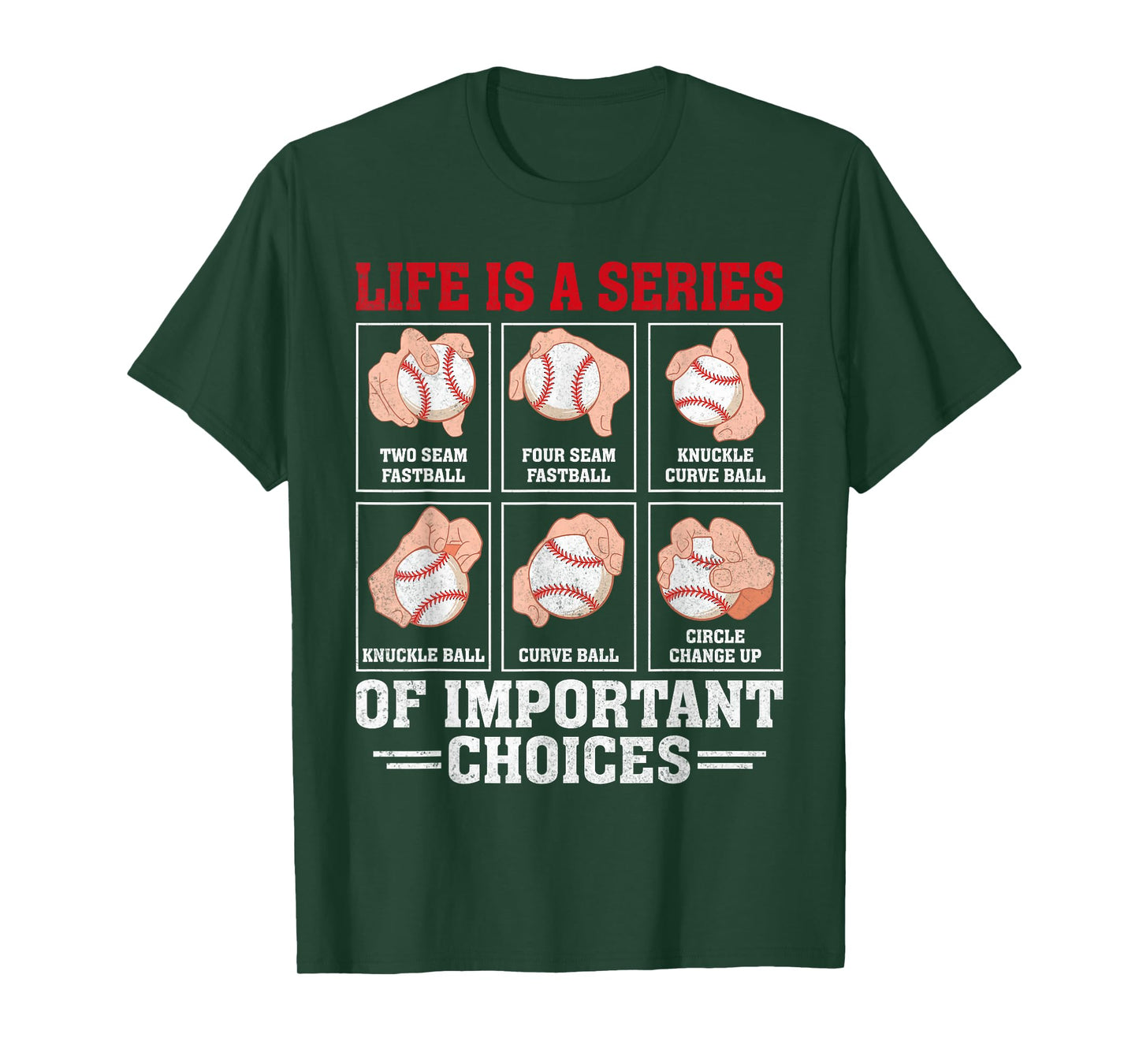 Types of Baseball Pitches Shirt Funny Life Choices Pitcher T-Shirt