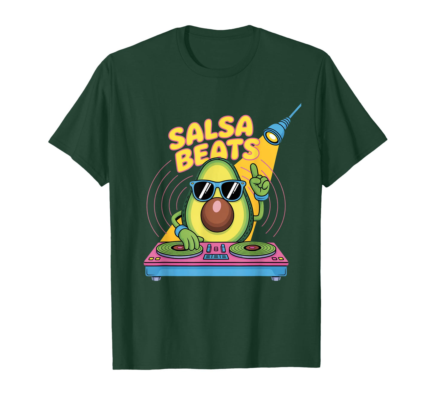 Salsa Beats Avocado Dj Party Vibes T-Shirt