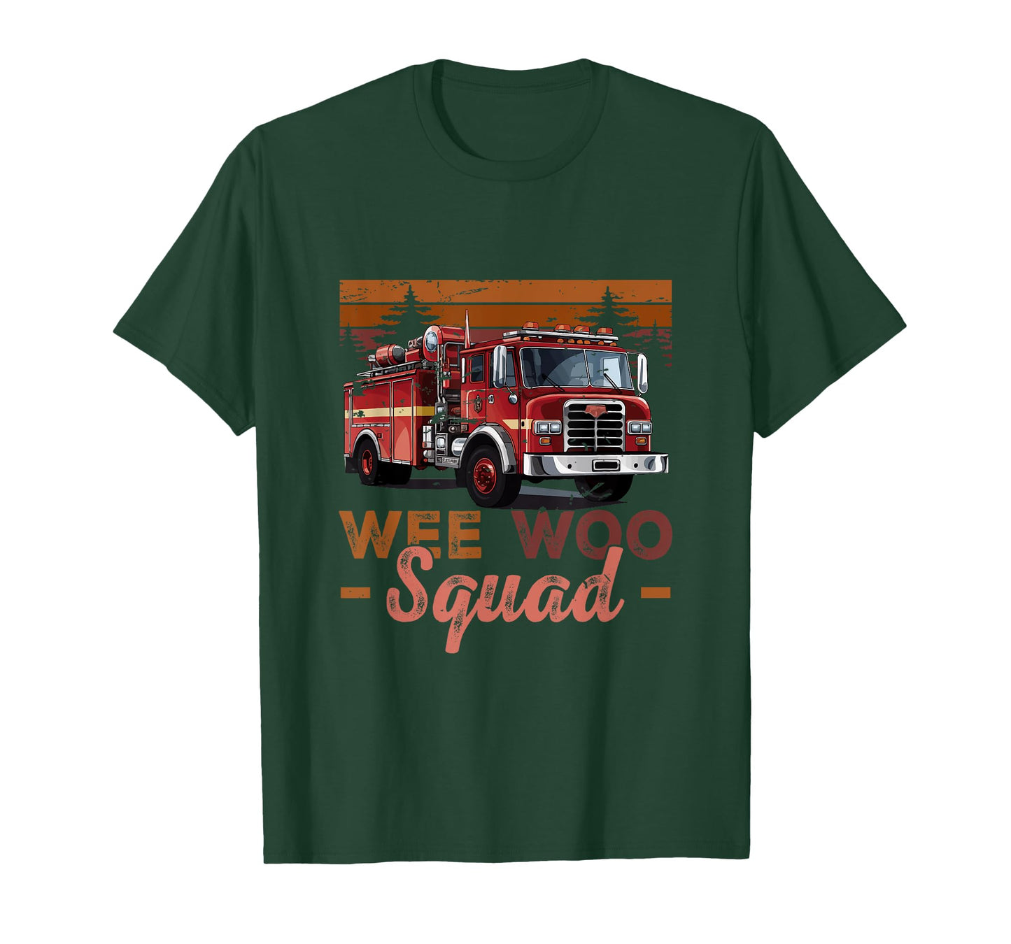 Wee Woo Squad Fire Truck Firefighter Vintage Fire Engine T-Shirt