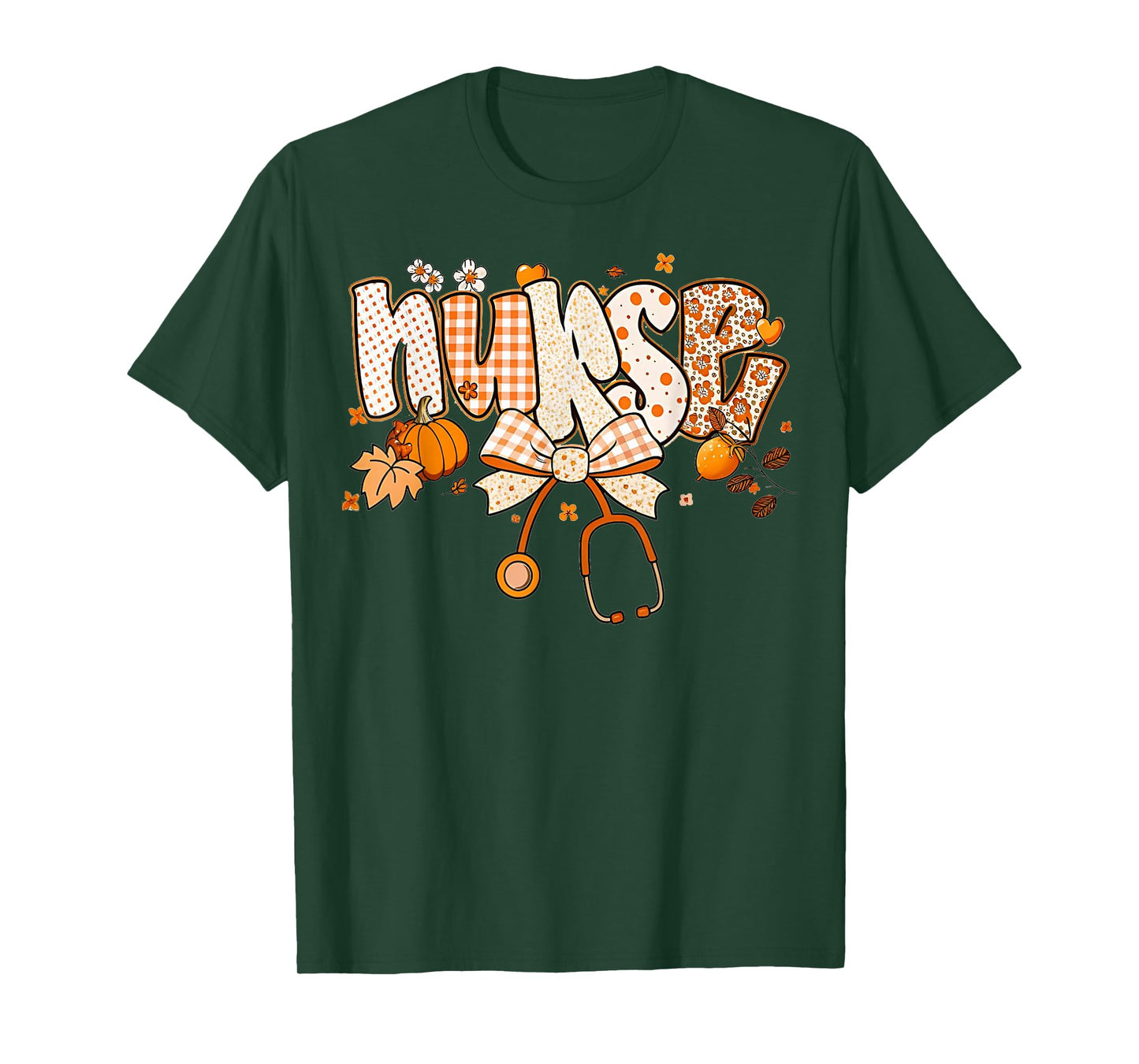 Retro Pumpkin Nurse Life Stethoscope Fall Autumn Funny Nurse T-Shirt