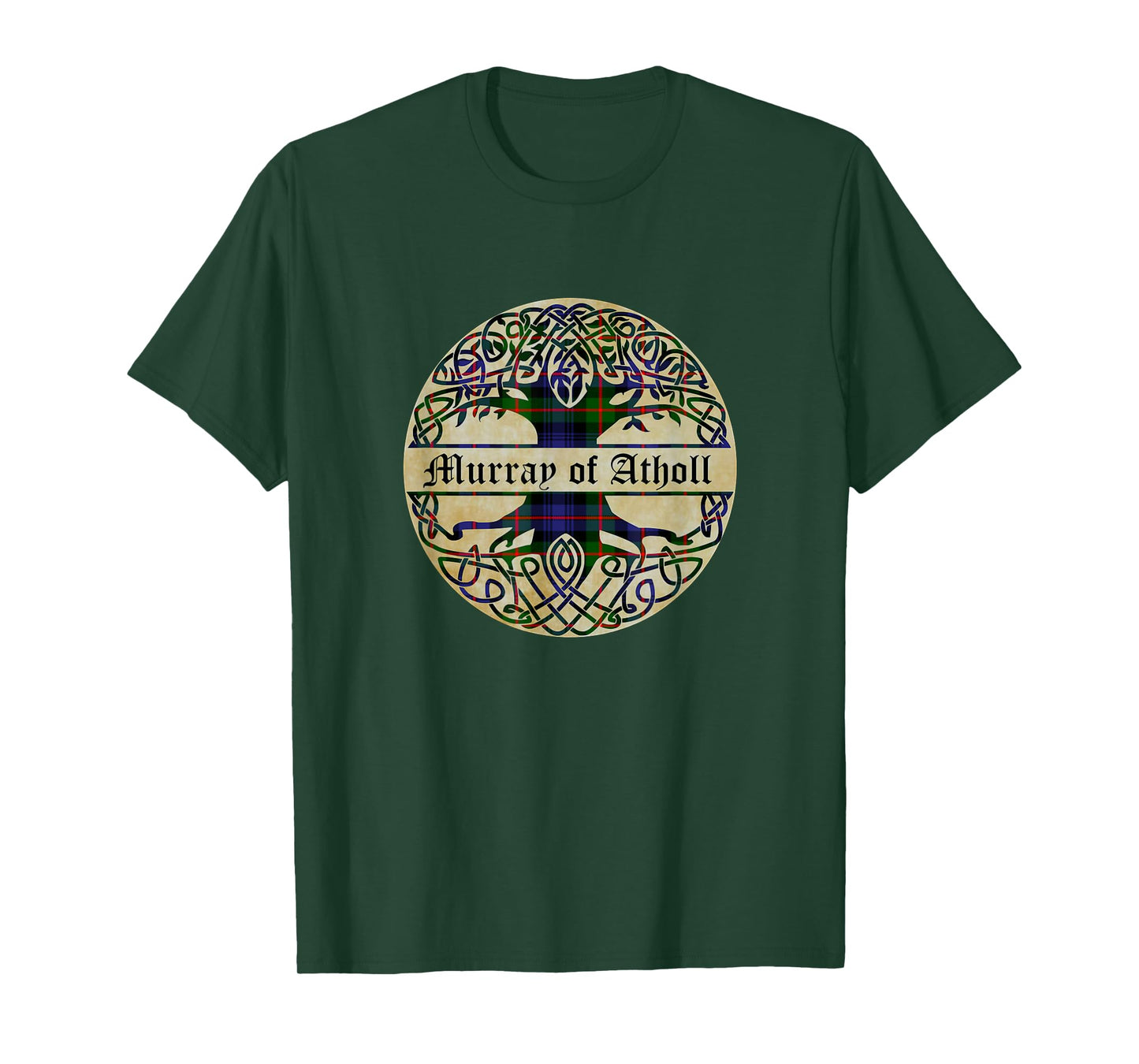 Murray of Atholl Clan Tartan Tree of Life Scottish Surname T-Shirt