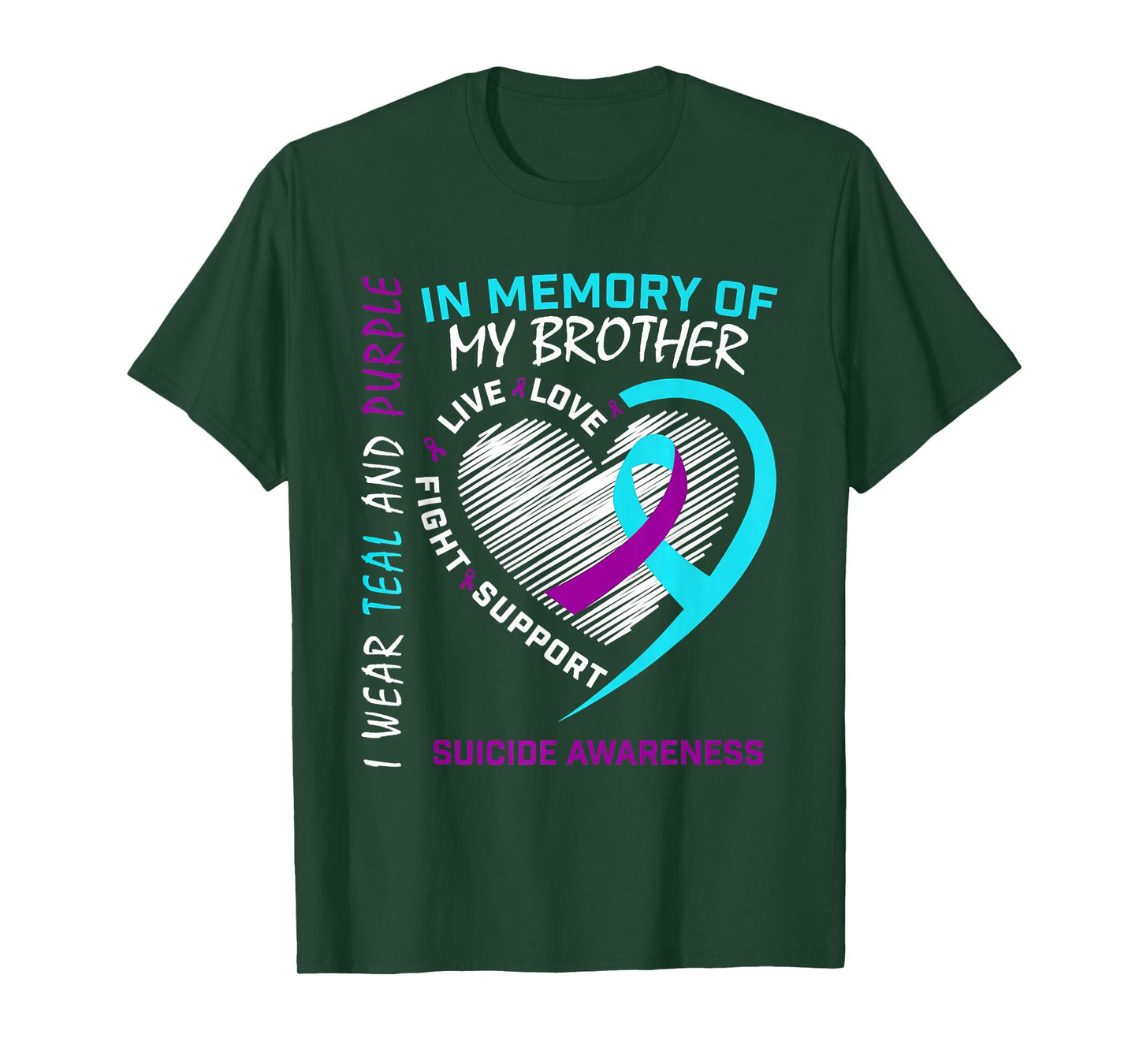 Heart in Memory of My Brother Suicide Awareness Prevention T-Shirt