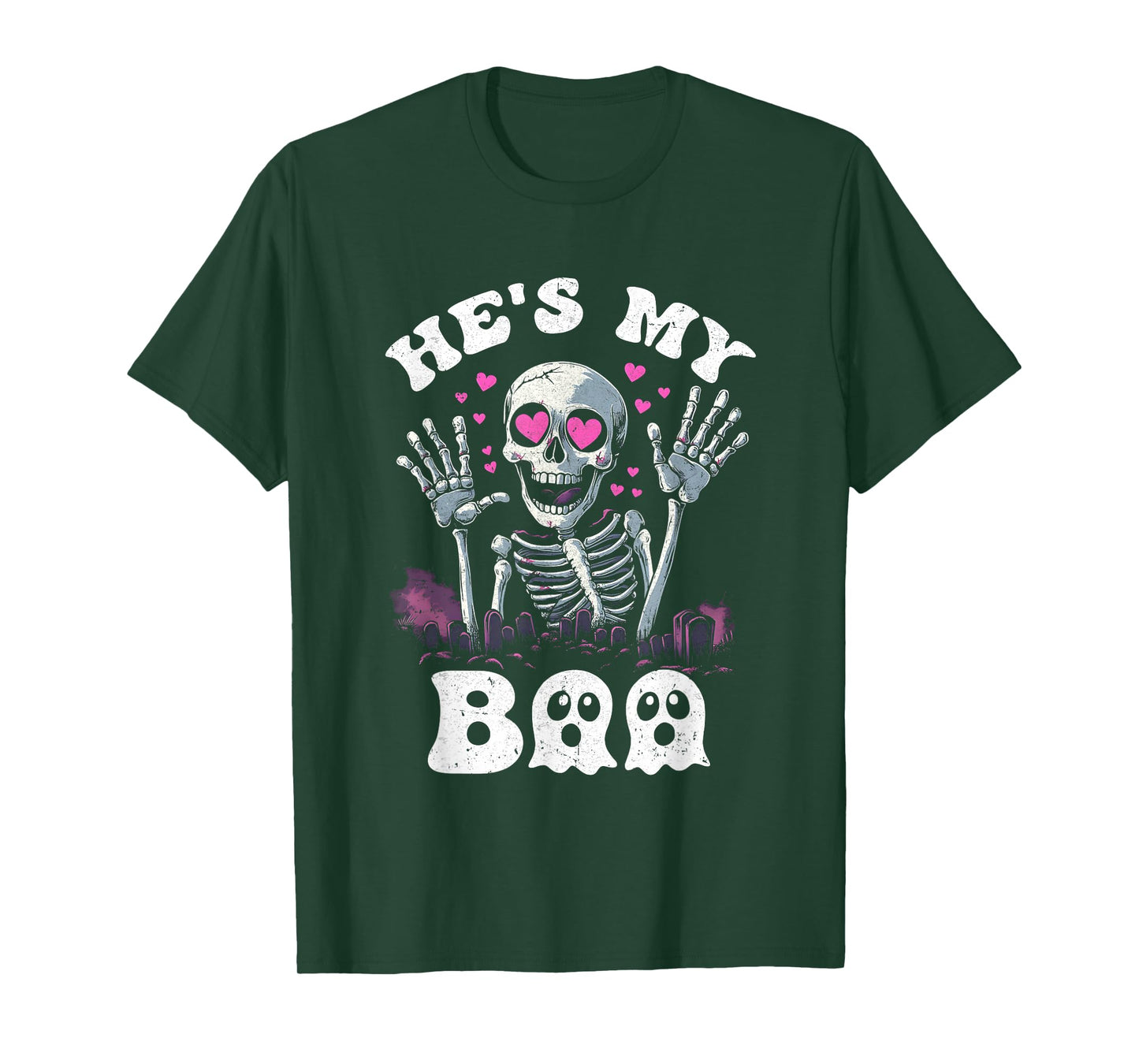 He's My Boo Matching Halloween Costume Couples She's My Boo T-Shirt