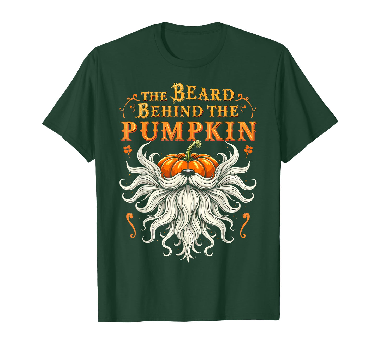 The Beard Behind the Pumpkin Halloween Bearded Men T-Shirt