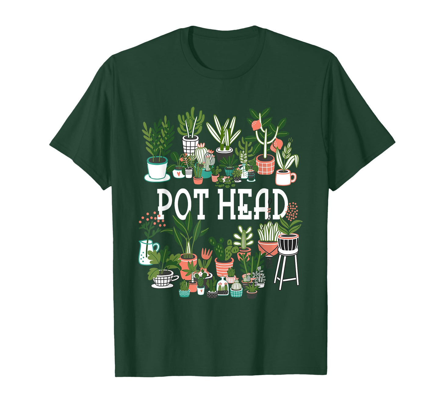Funny Pot Plant Head Gardening Gardener Graphic Women Men T-Shirt