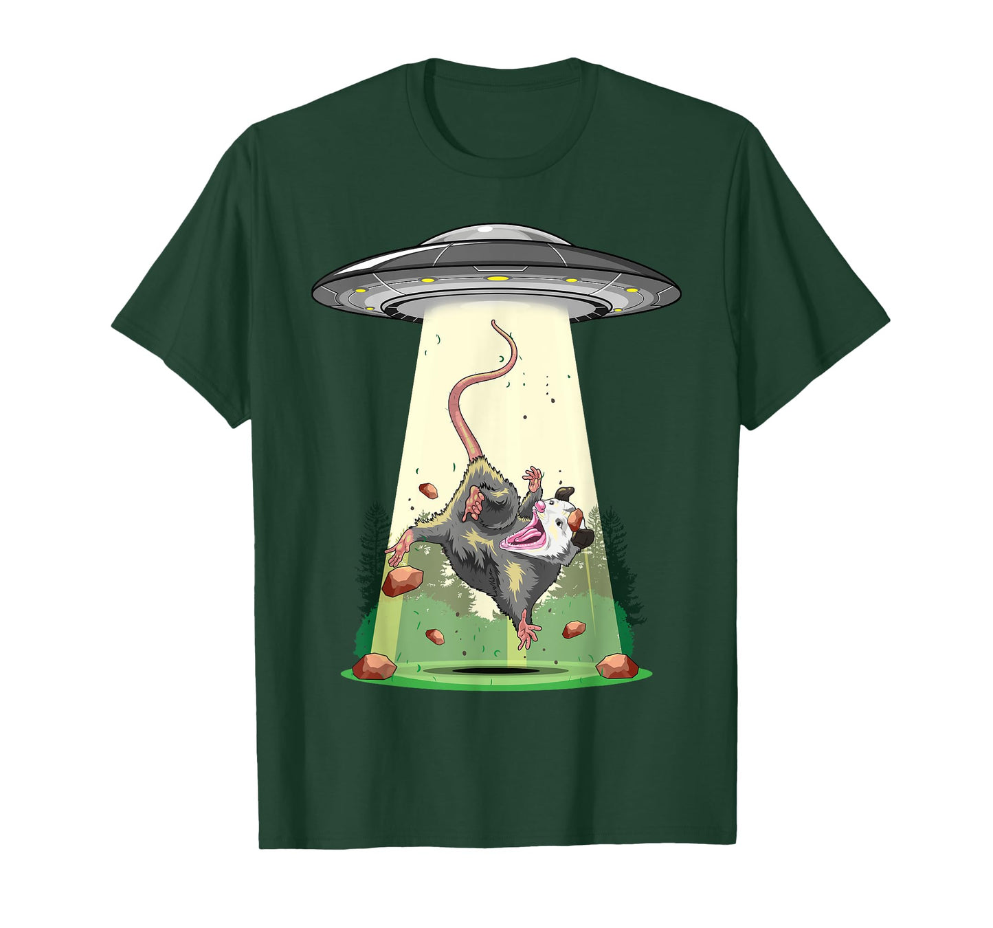 Alien Abduction Shirt Opossum UFO Flying Saucer Conspiracy T-Shirt