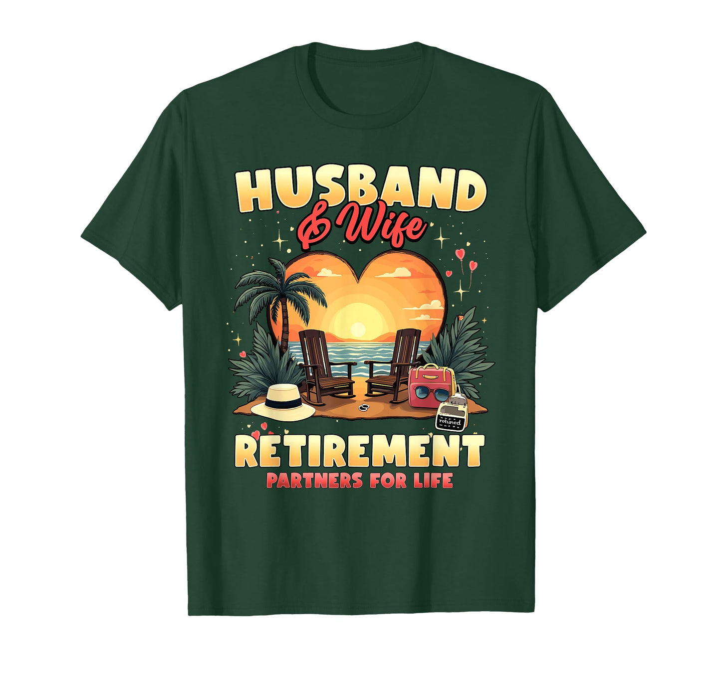 Husband and Wife Retirement Partners Couples Matching T-Shirt