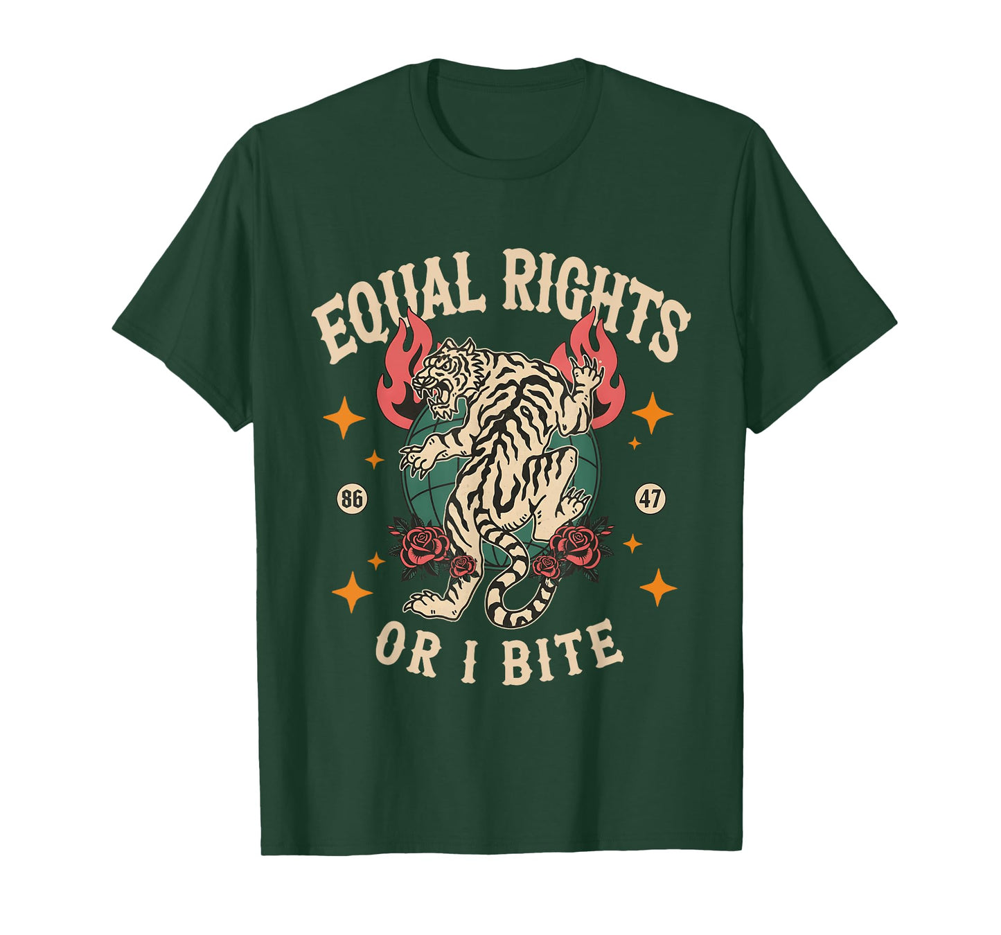 Equal Rights Or I Bite Tiger Equality Women Feminist T-Shirt