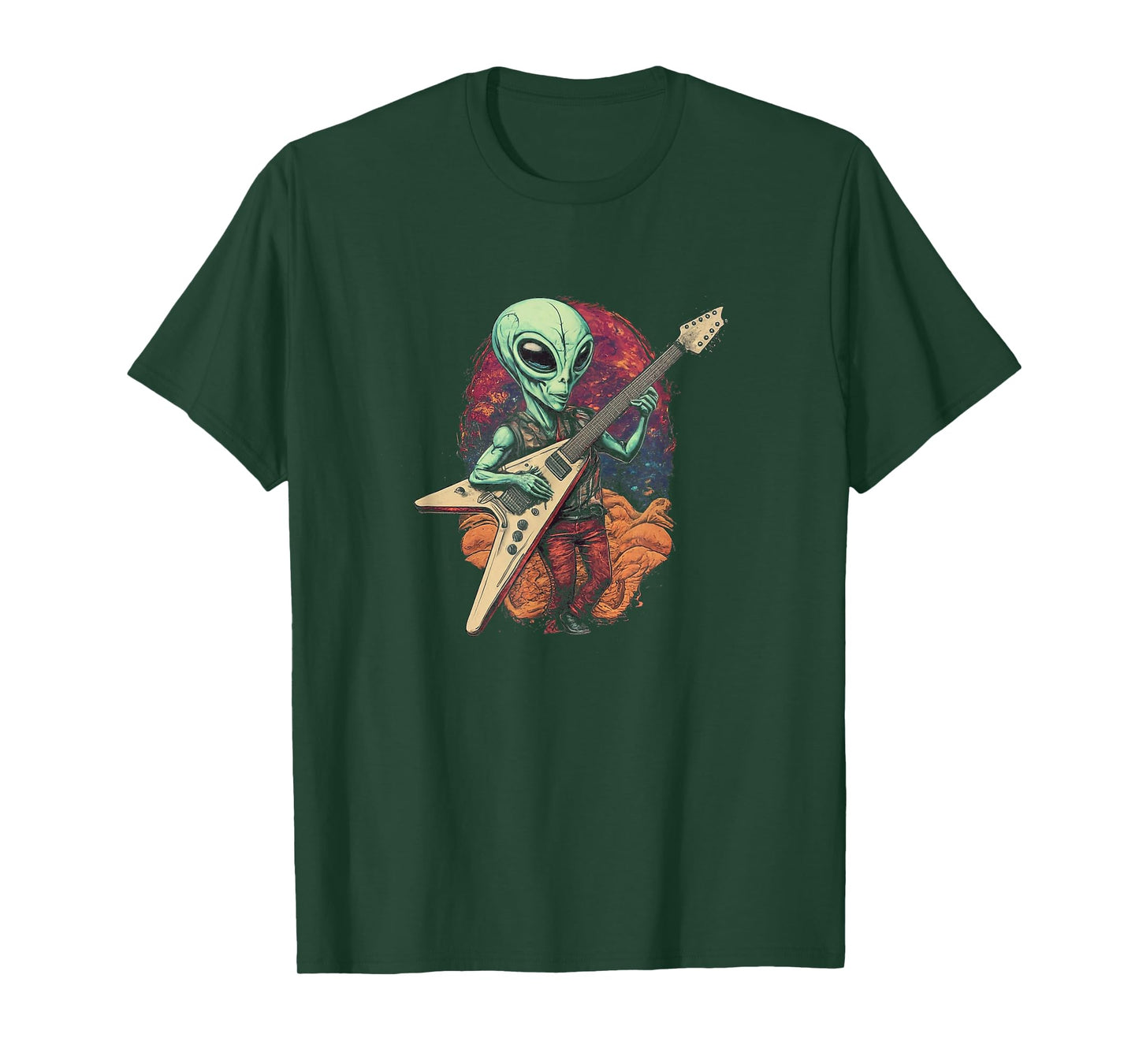 Alien Playing a Flying V Guitar T-Shirt