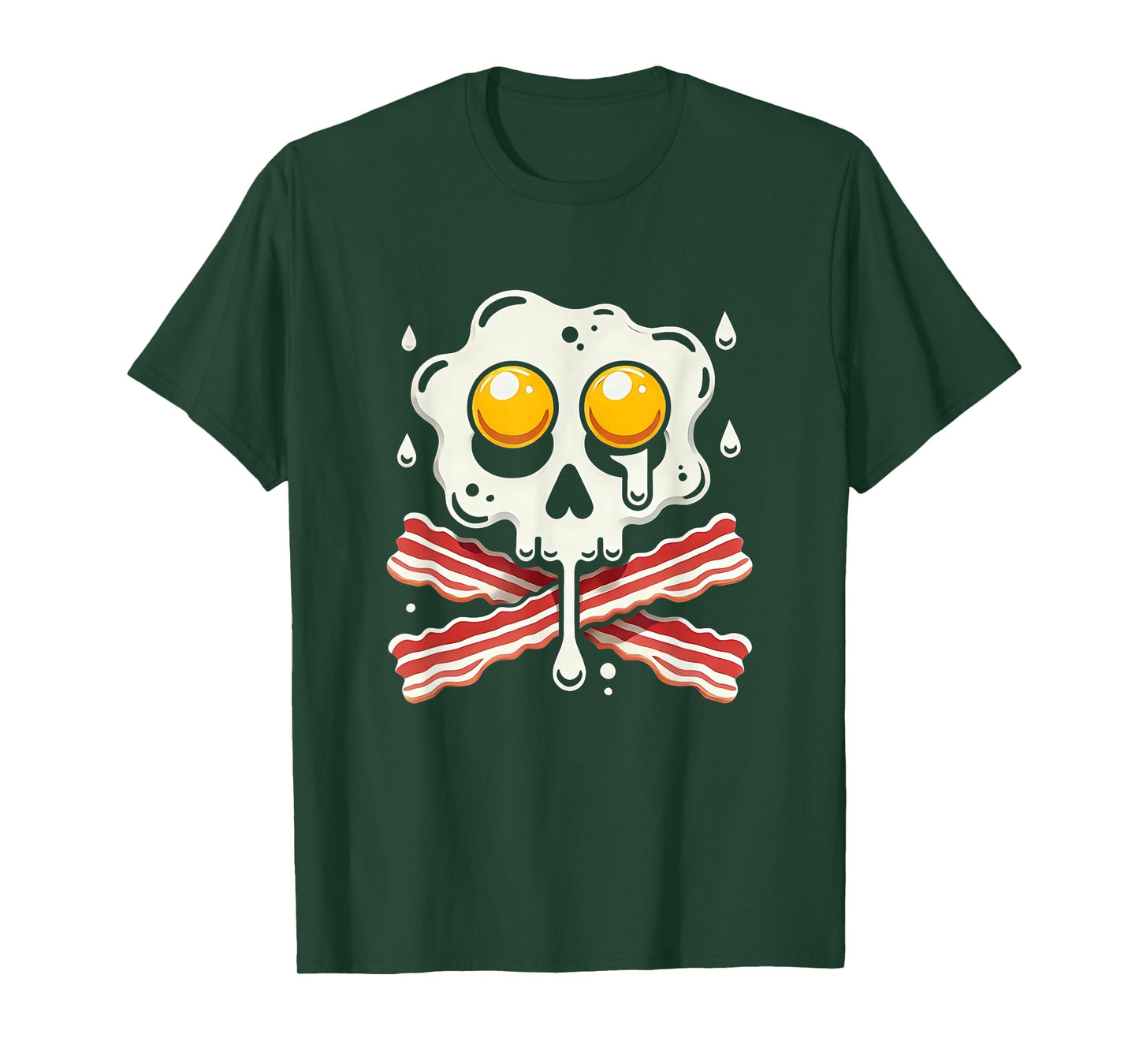 Egg Bacon Skull And Crossbones Food Art T-Shirt